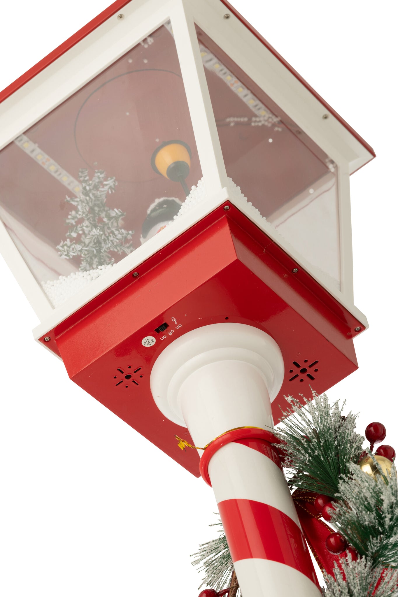 Straatlamp Led Sneeuw Plastic Kerst Rood/Groen