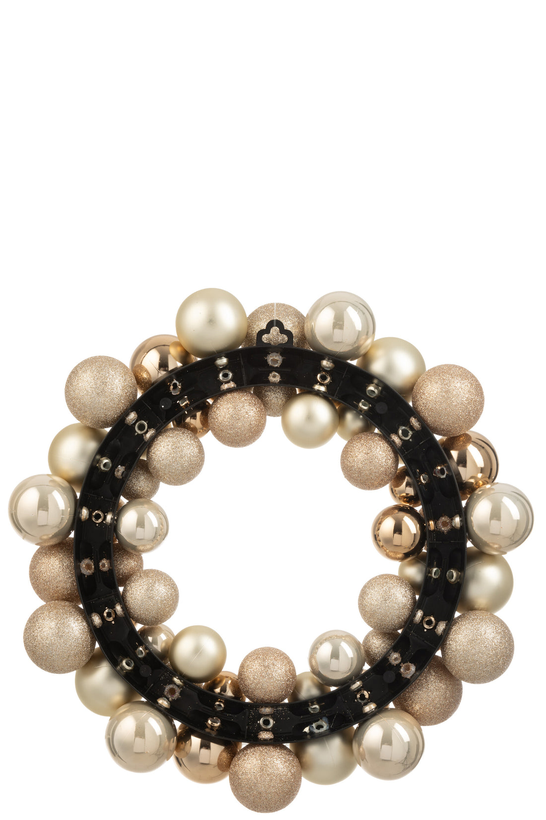 Krans Kerstballen Kunststof Beige/Ecru