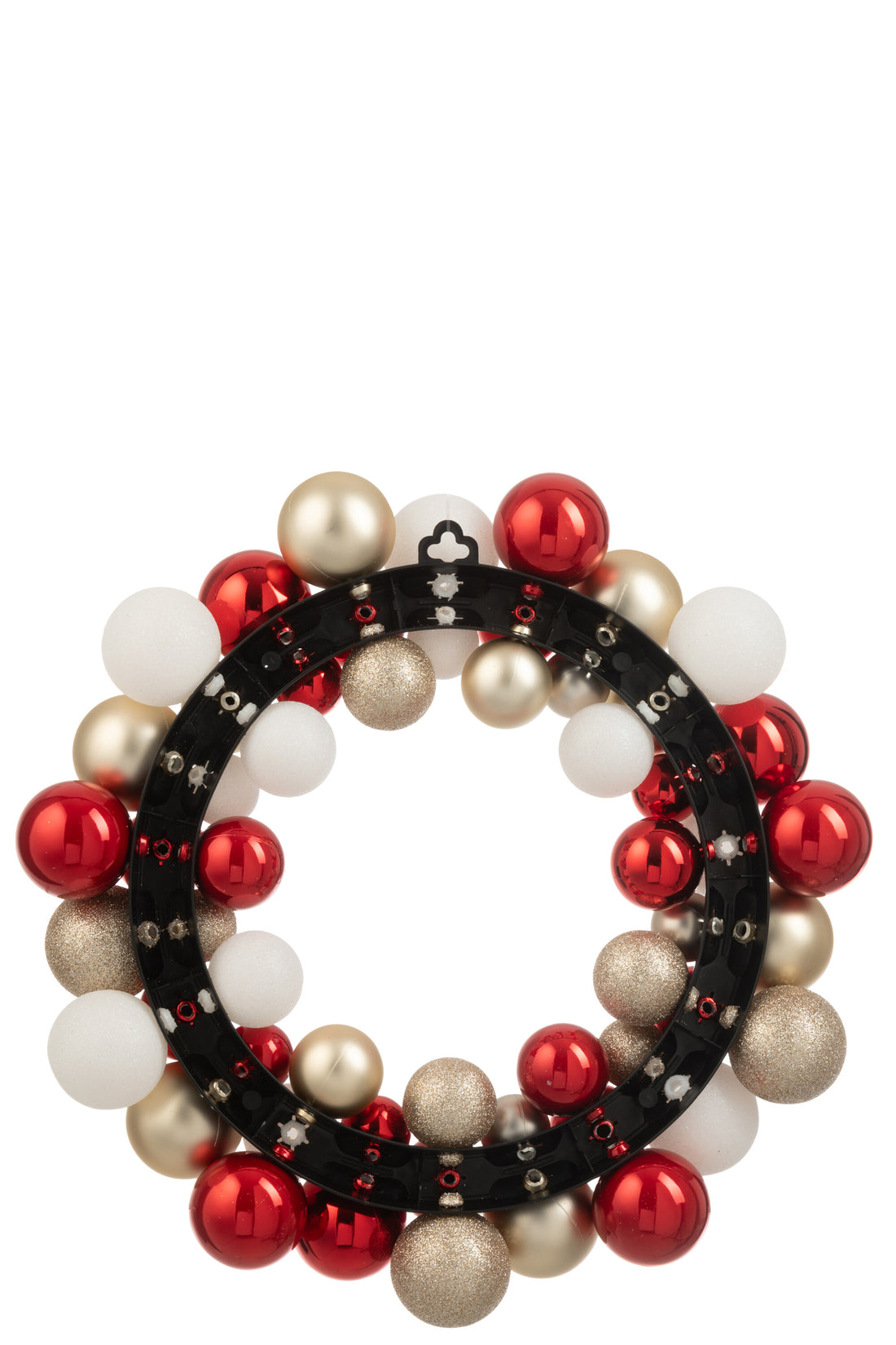 Krans Kerstballen Plastic Kerst Rood/Goudkleurig