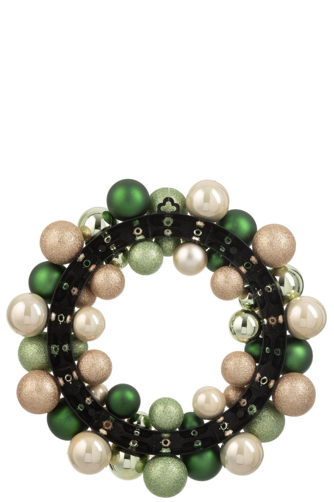 Krans Kerstballen Kunststof Mintgroen/Ecru