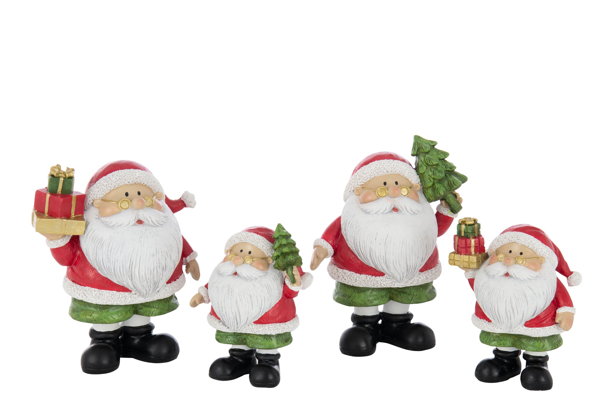 Kerstmanboom + Cadeau Polyresin Multicolor Groot Assortiment Van 2