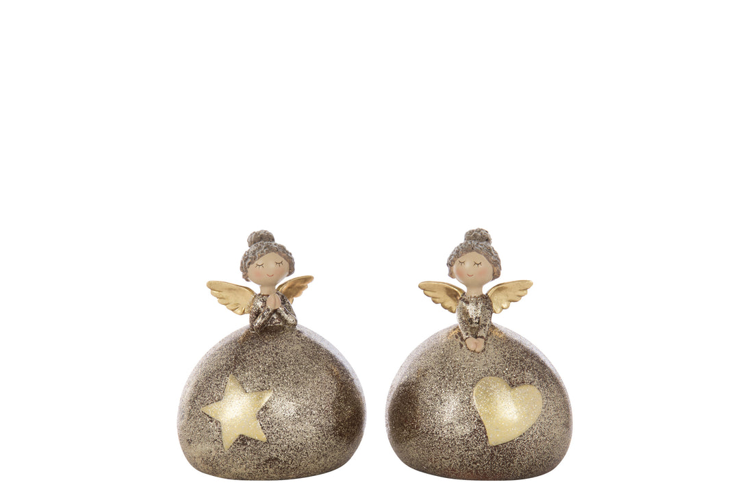 Engel Hart + Ster Bal Polyresin Multicolor Groot Assortiment Van 2