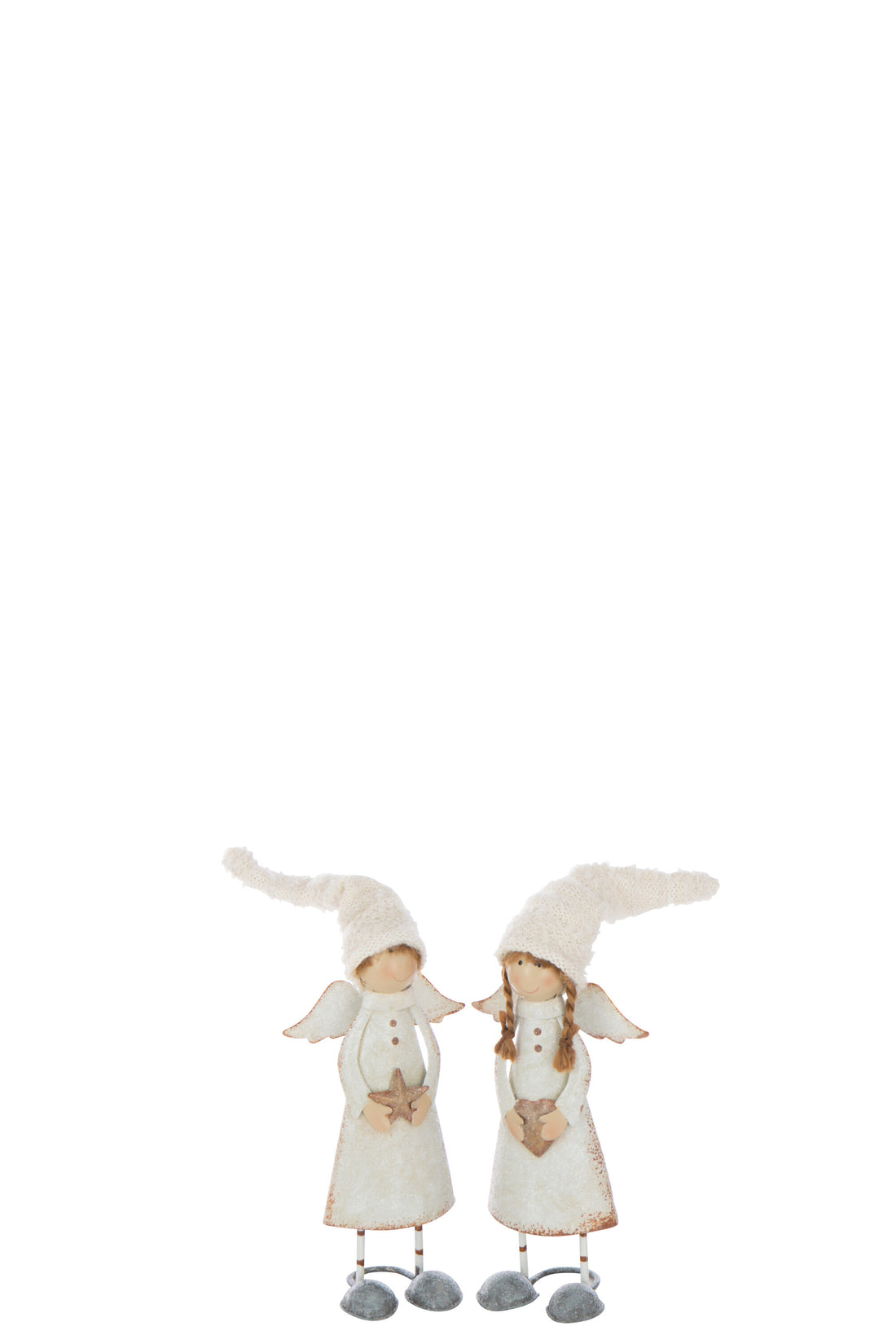 Engel Hart + Ster Metaal Off-White Kleine Assortiment Van 2