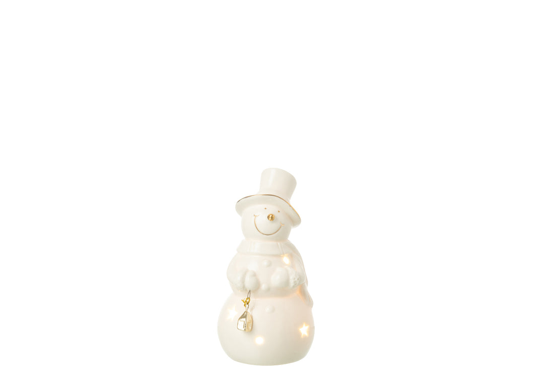 Sneeuwpop Led Porselein Ecru Klein