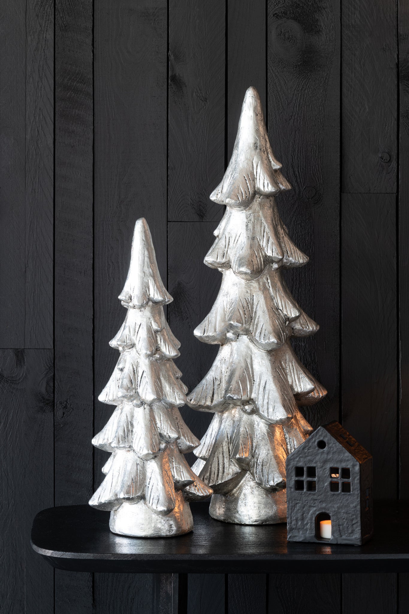 Kerstboom Ronde Voet Magnesium Zilverkleurig Klein