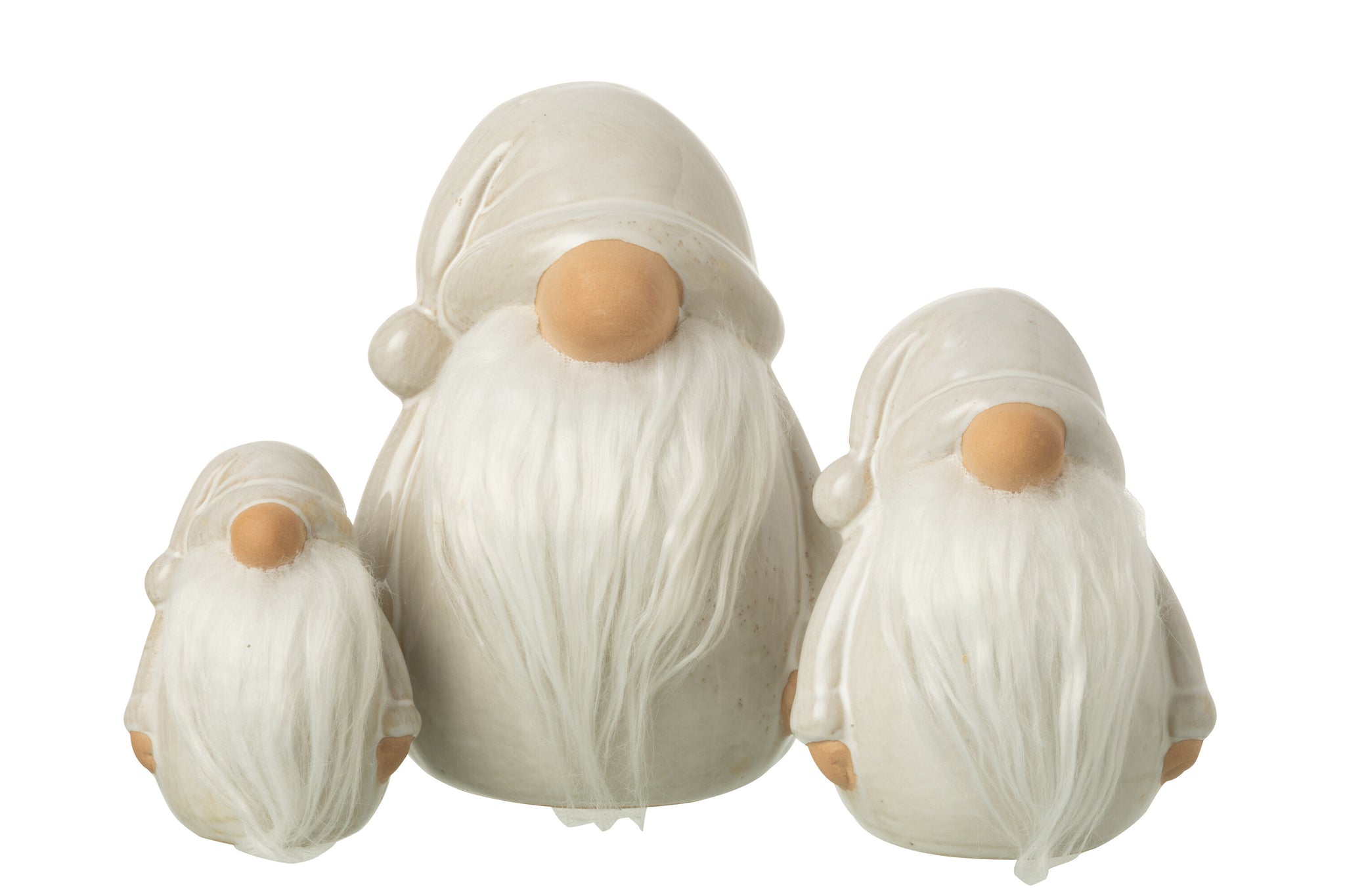 Kabouter Textiel Baard Porselein Lichtgrijs Groot