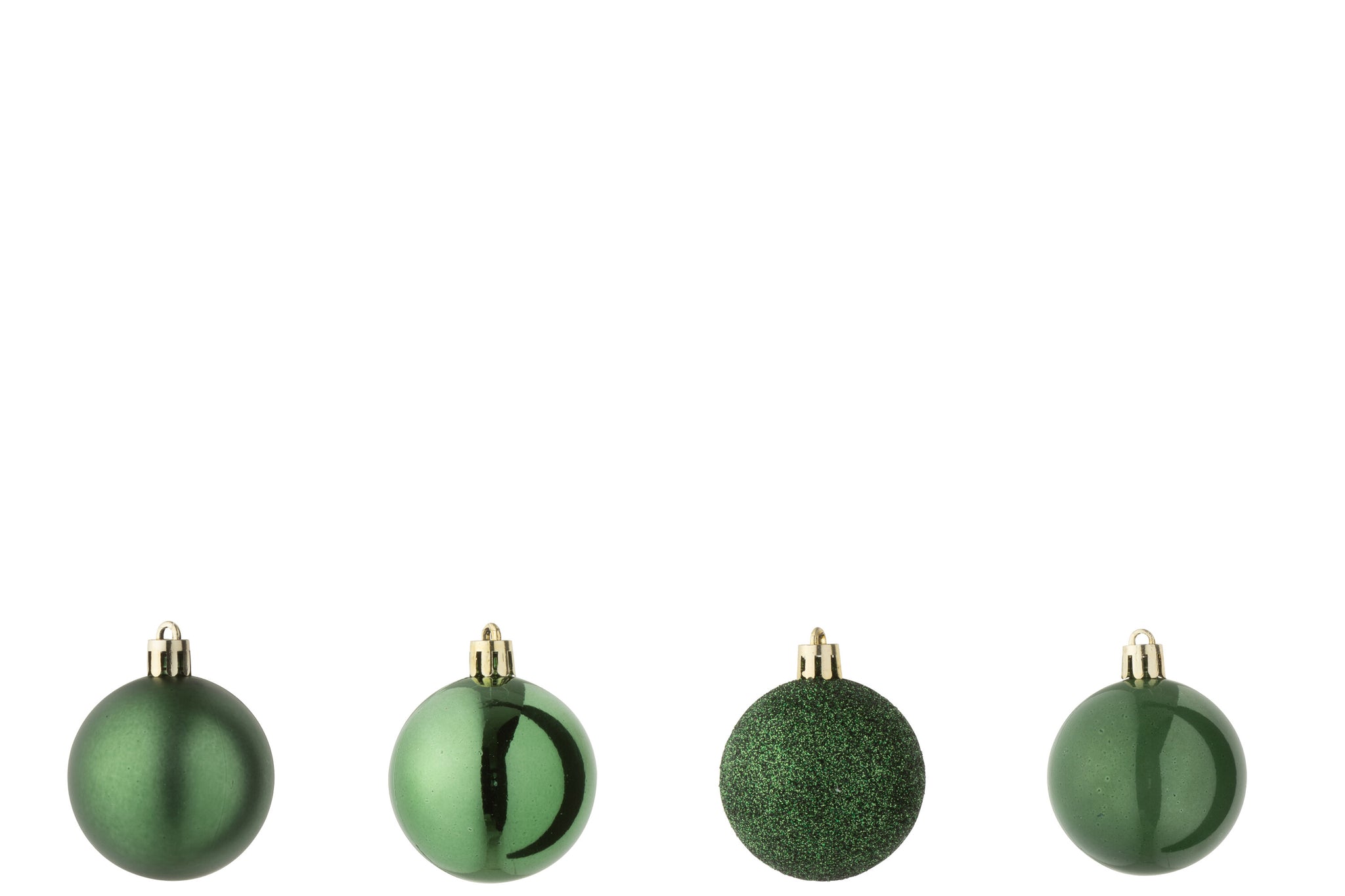 Doos van 40 kerstbal plastic smaragdgroen