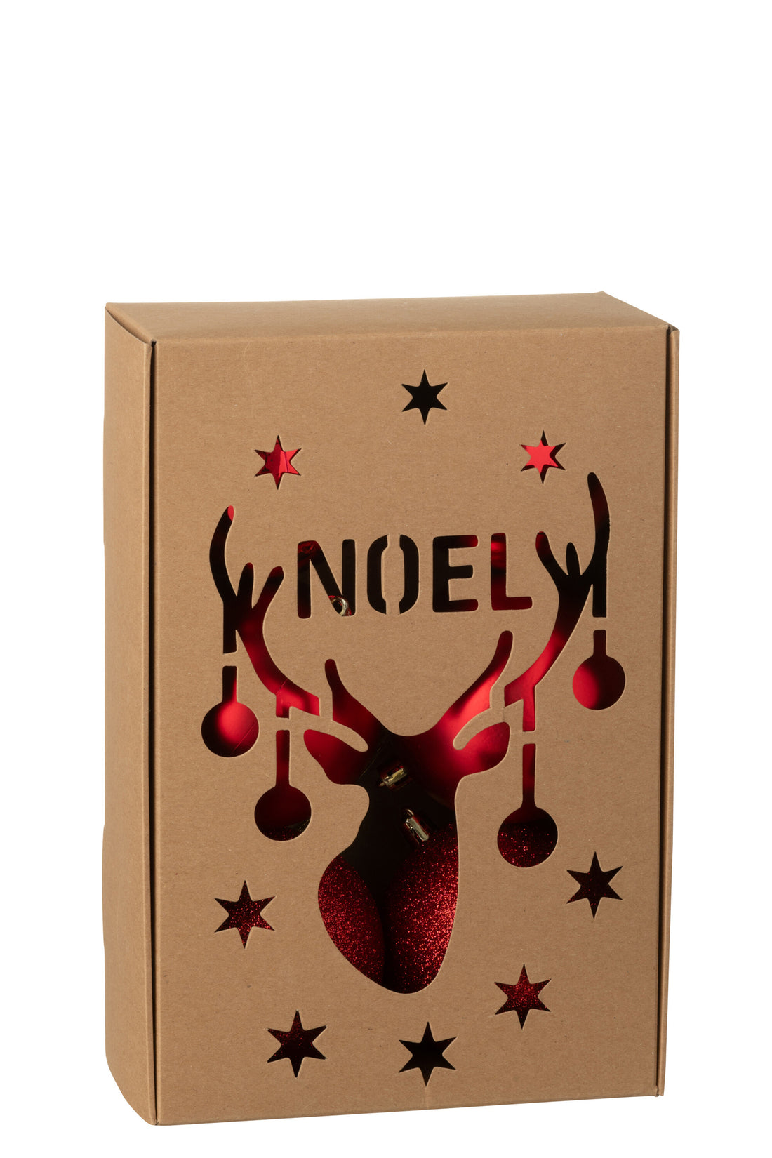 Doos van 6 kerstbal plastic kerst rood