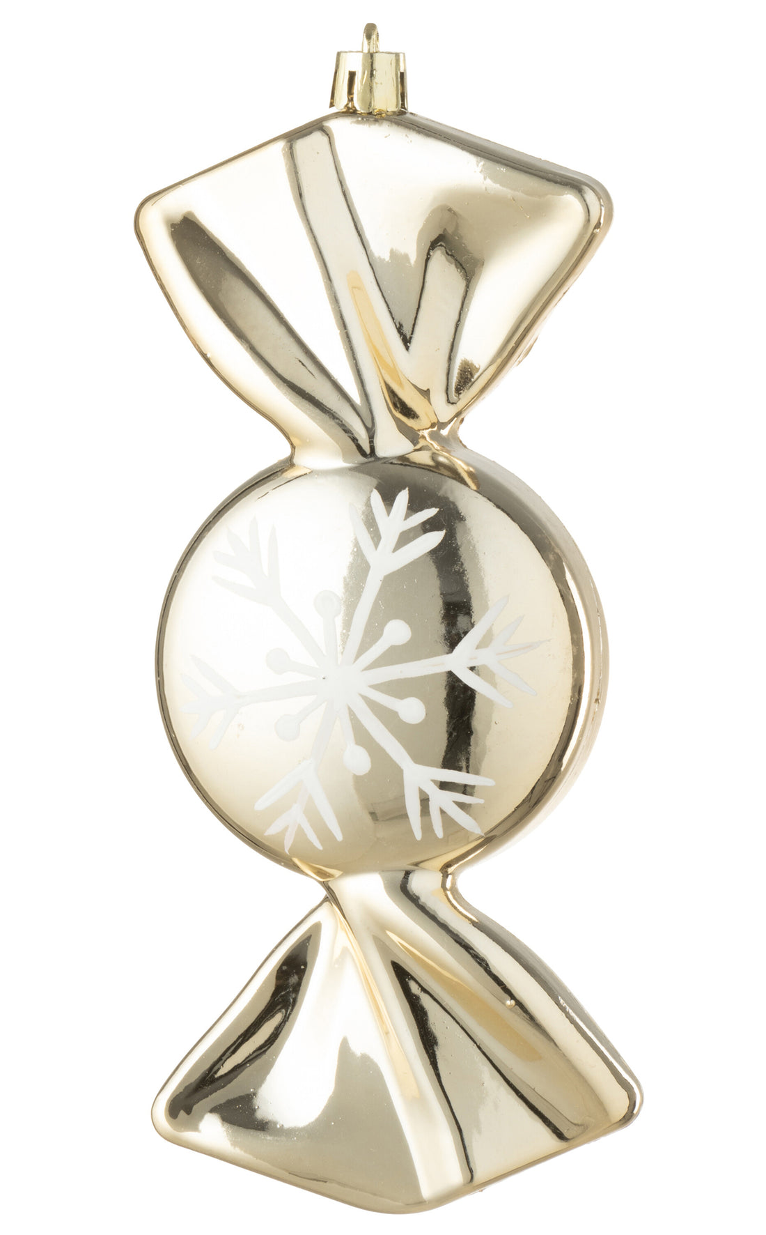 Doos van 8 hanger snoep plastic goudkleurig