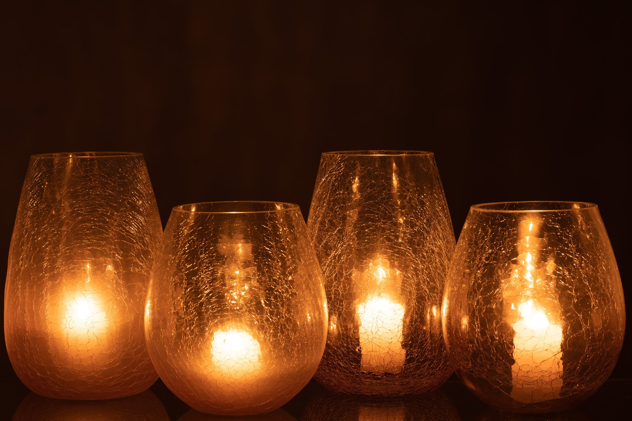 Orkaan Eivormige Craquelure Glas Paars Groot Assortiment Van 2