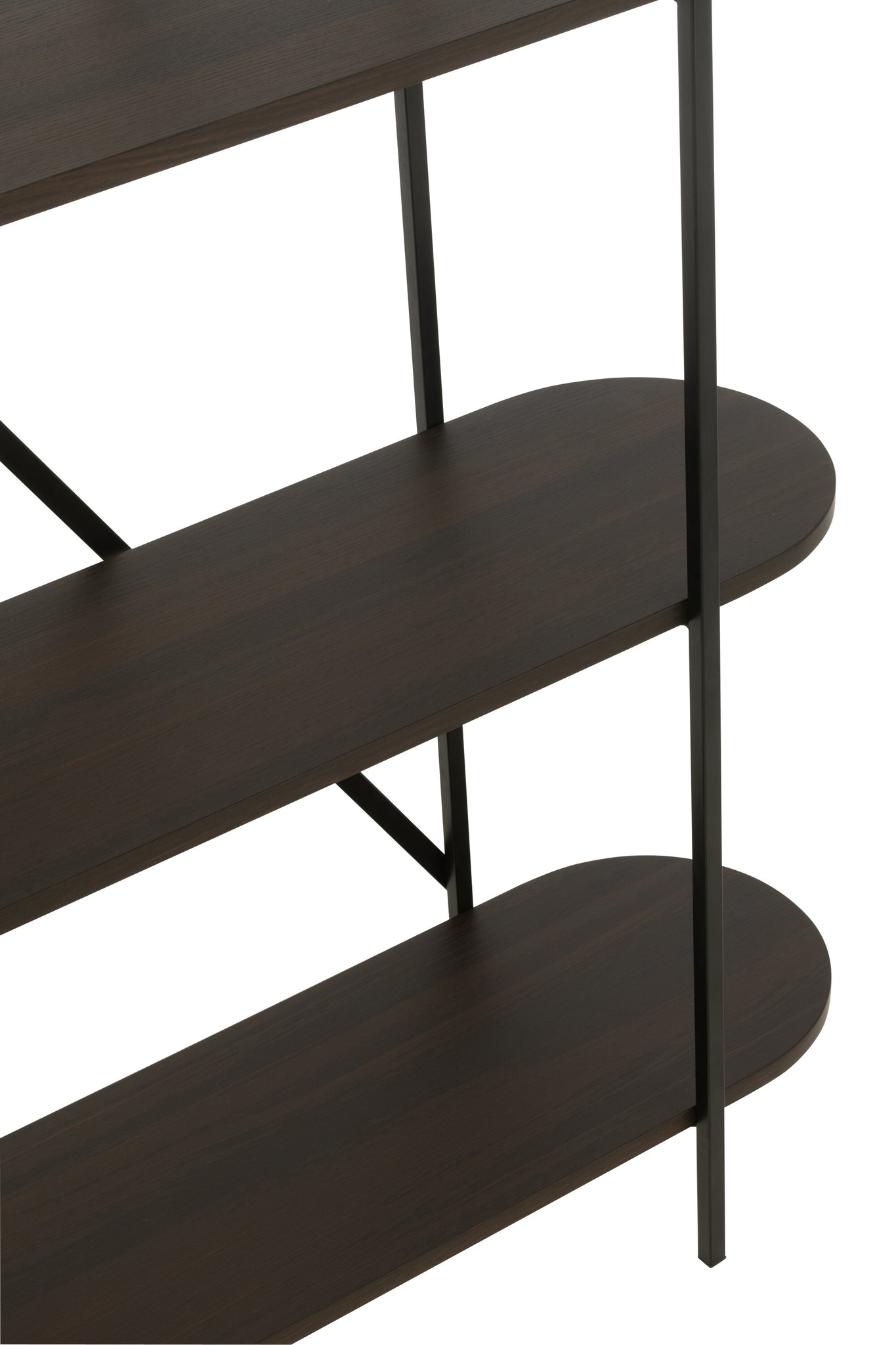 Plank Ovaal Mdf/Metaal Donkerbruin