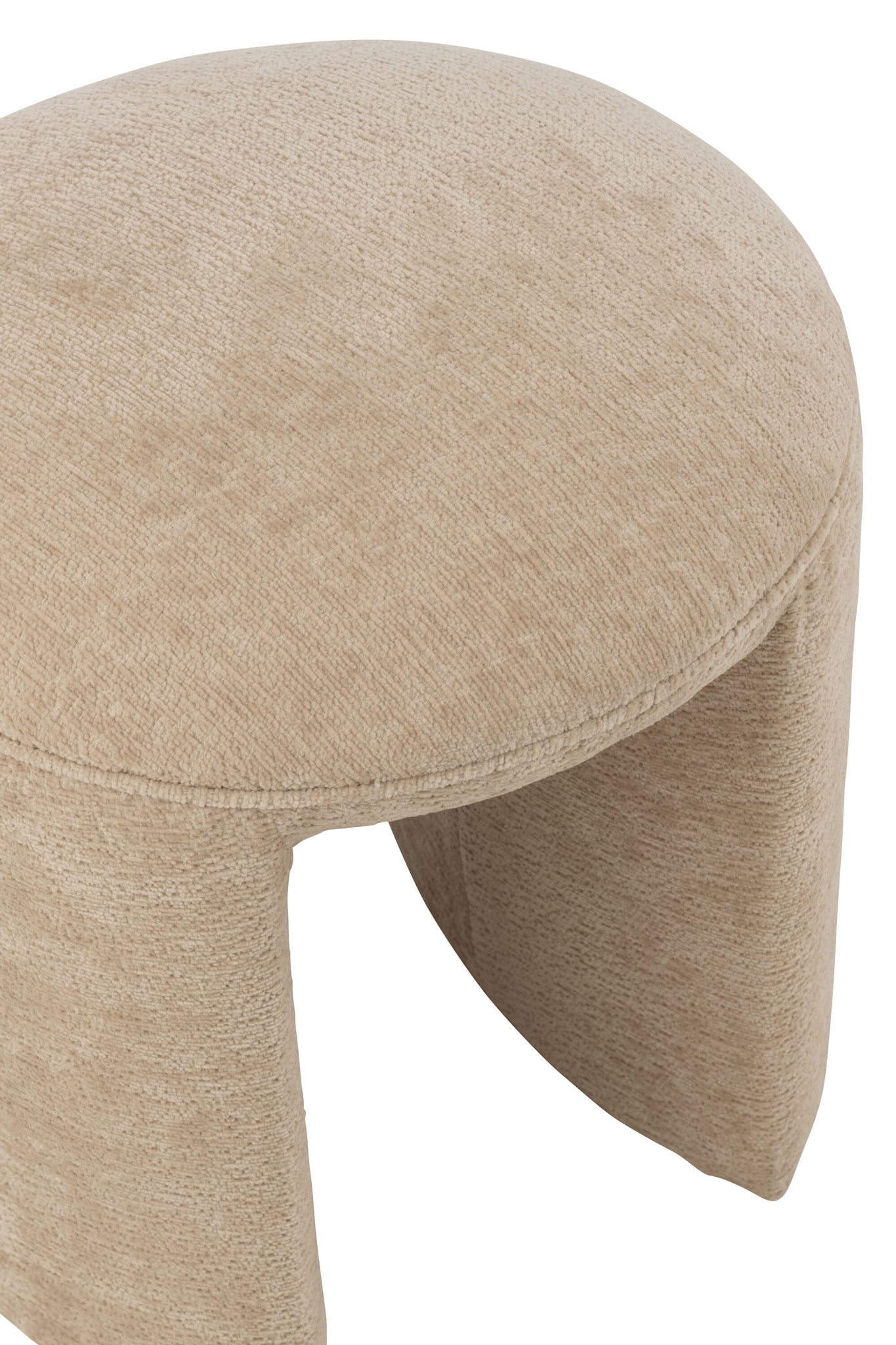 Kruk Ronde Textiel Beige