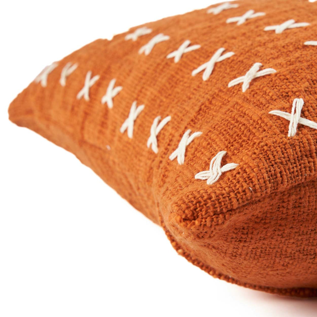 De Zillion Kiss Kussenhoes - Terracotta Wit