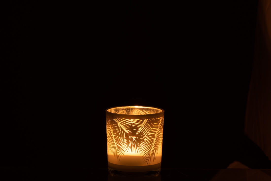 J-Line Theelichthouder Takken Glas Grijs Small