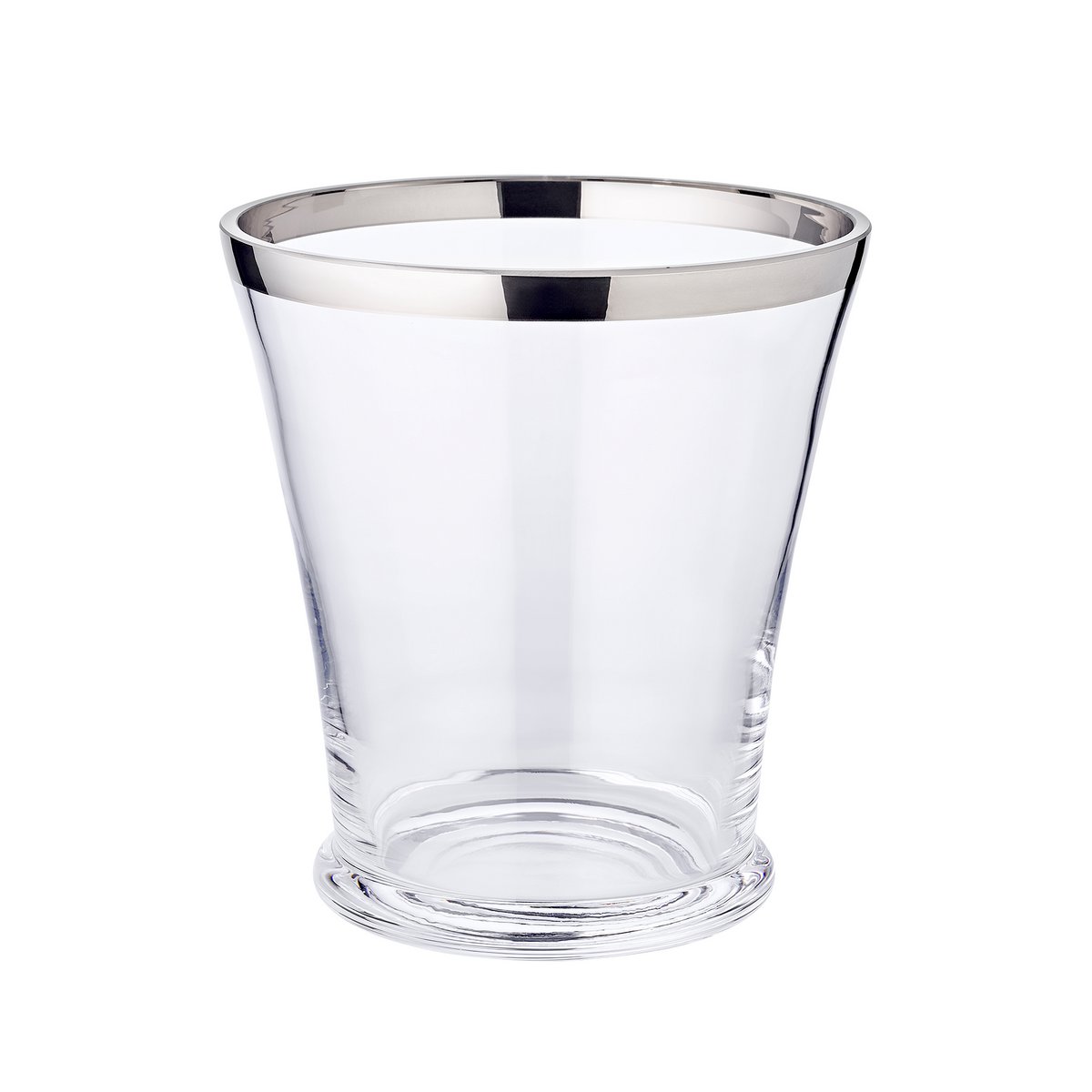 Flessenkoeler Reuben, mondgeblazen kristalglas met platina rand, hoogte 22 cm, diameter 20 cm