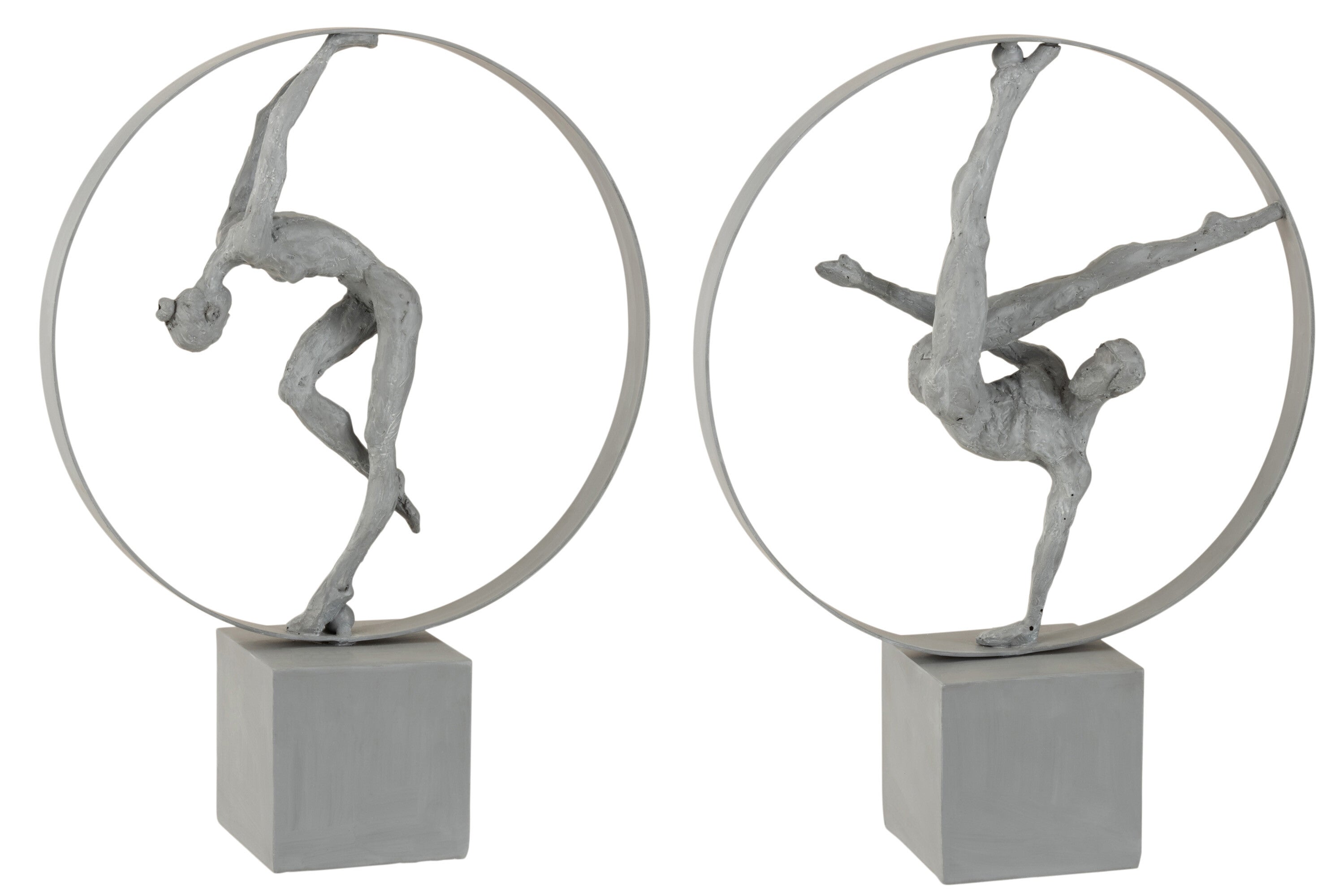 Gymnast In Ring Poly Grey Assortment Of 2