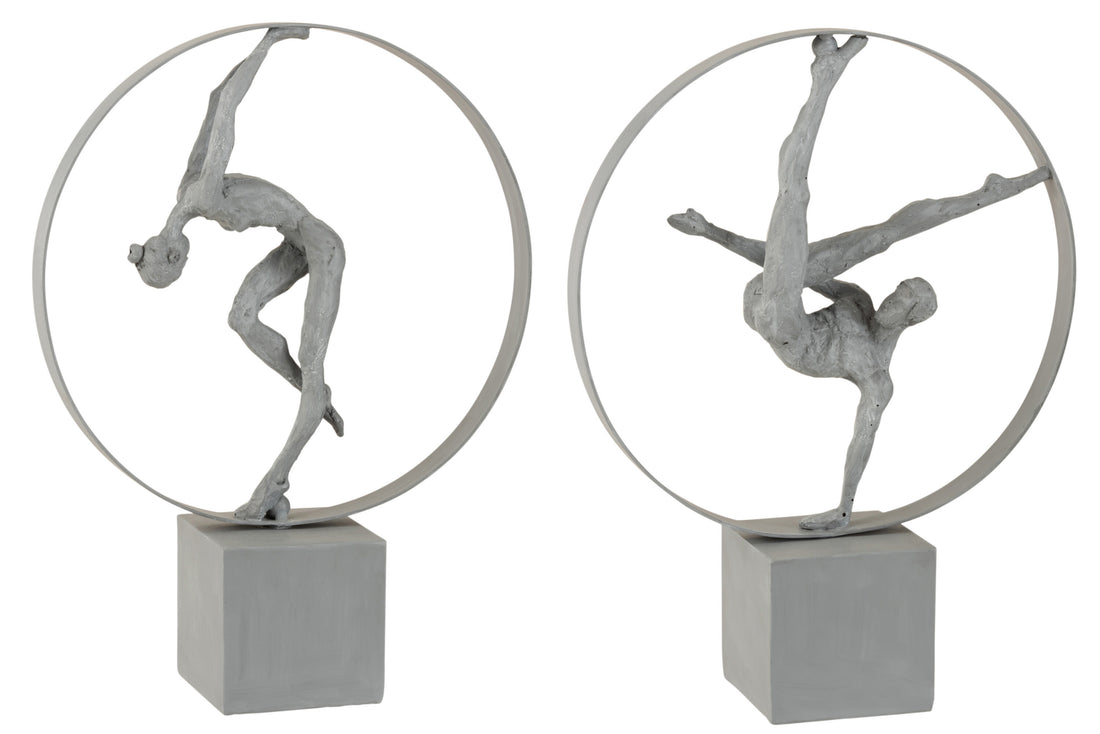 Gymnast In Ring Poly Grey Assortment Of 2