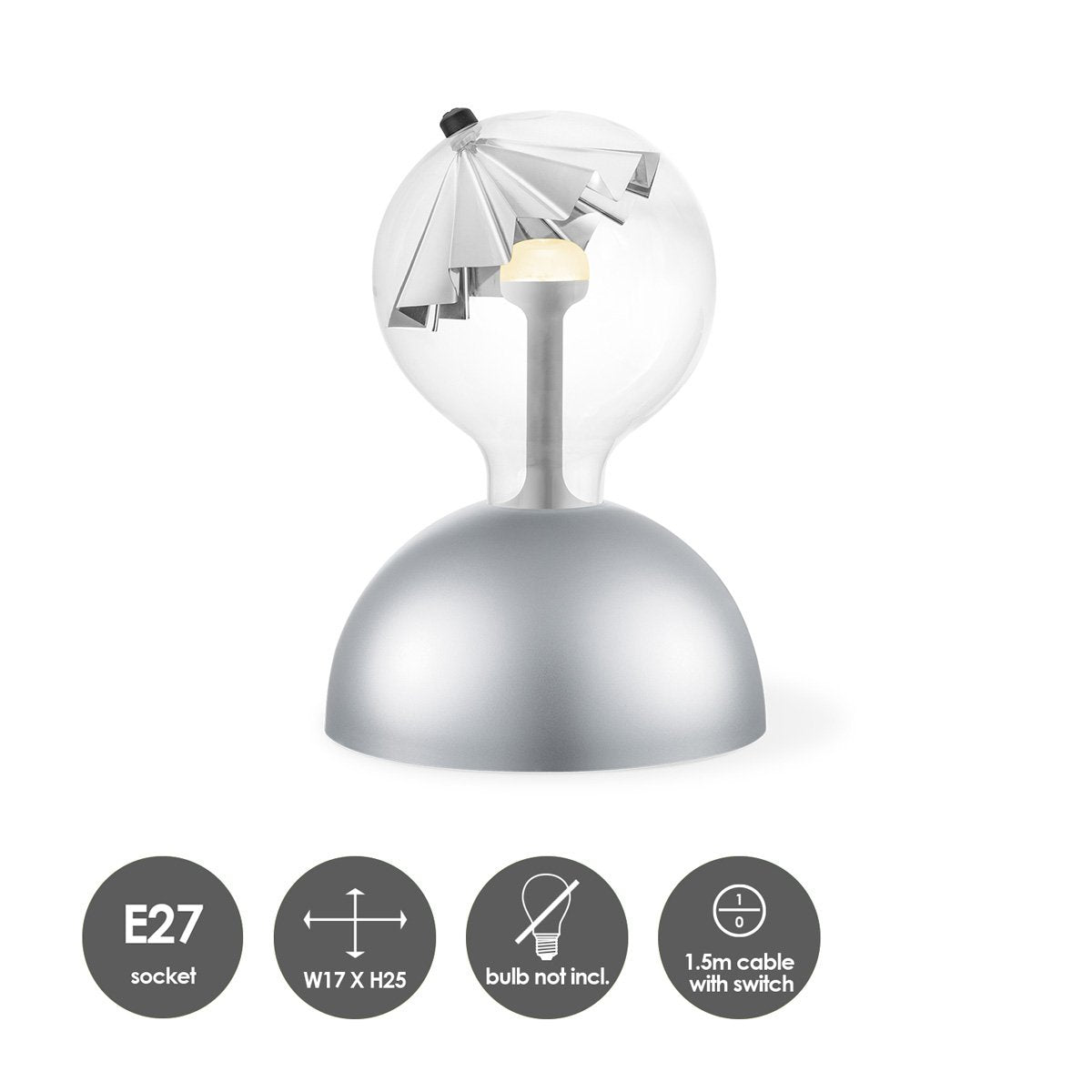 Hanglamp Move Me - Bumb Umbrella 5.5W 2700K zilver-wit