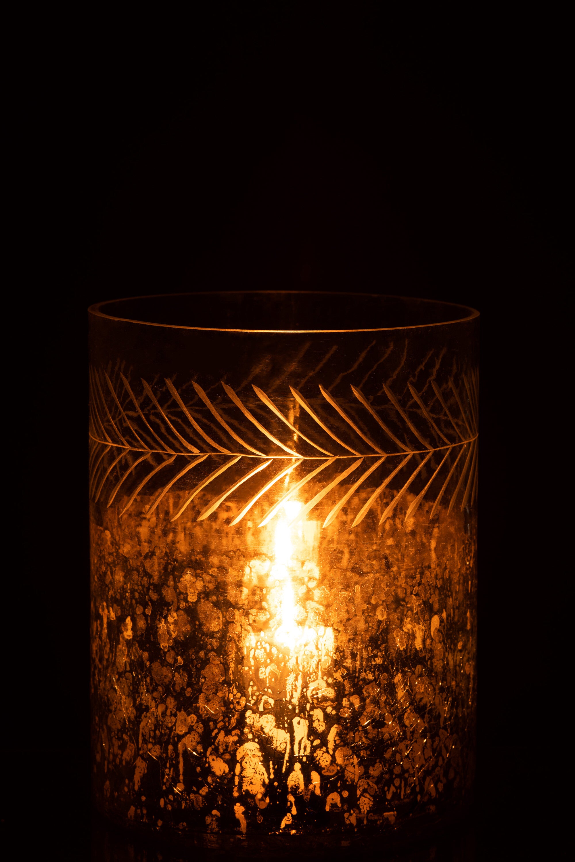 Orkaan Klassiek Craquelure Glas Transparant/Zilver Groot