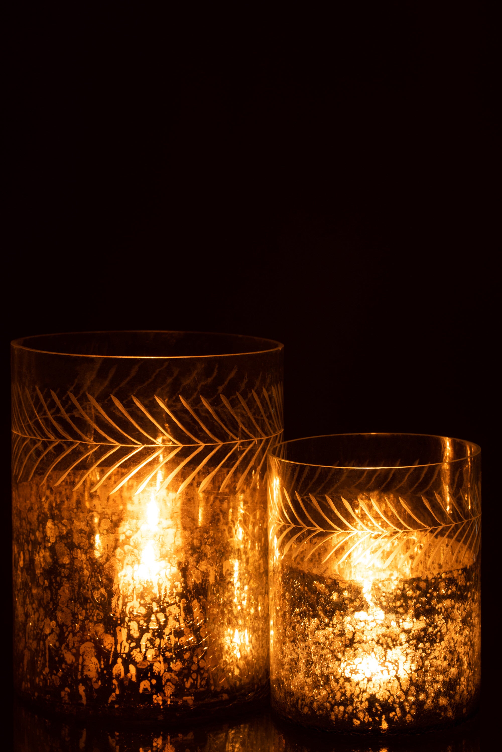 Orkaan Klassiek Craquelure Glas Transparant/Zilver Groot