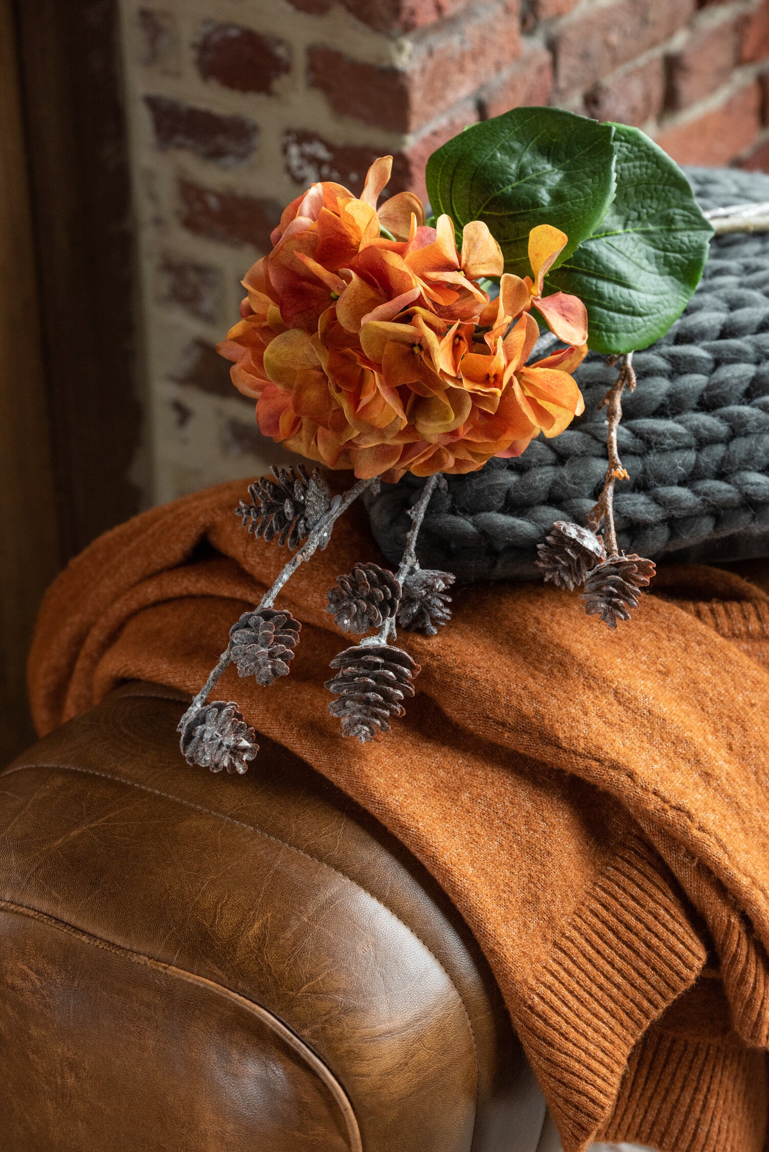 Gym Bank Leer/Hout Cognac