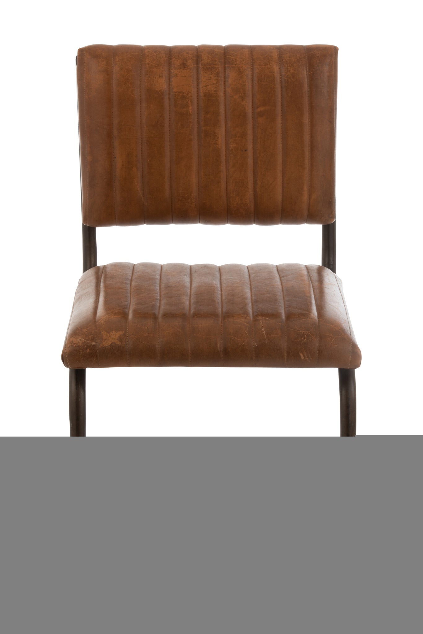 Stoel Modern Leer/Metaal Cognac Xx