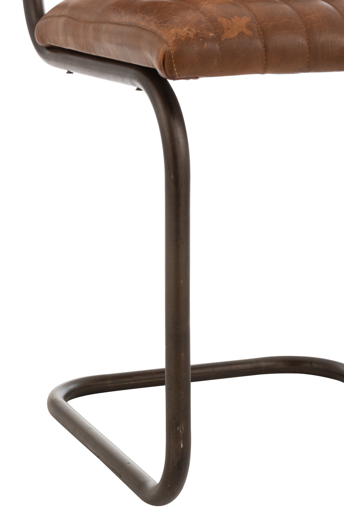 Stoel Modern Leer/Metaal Cognac Xx