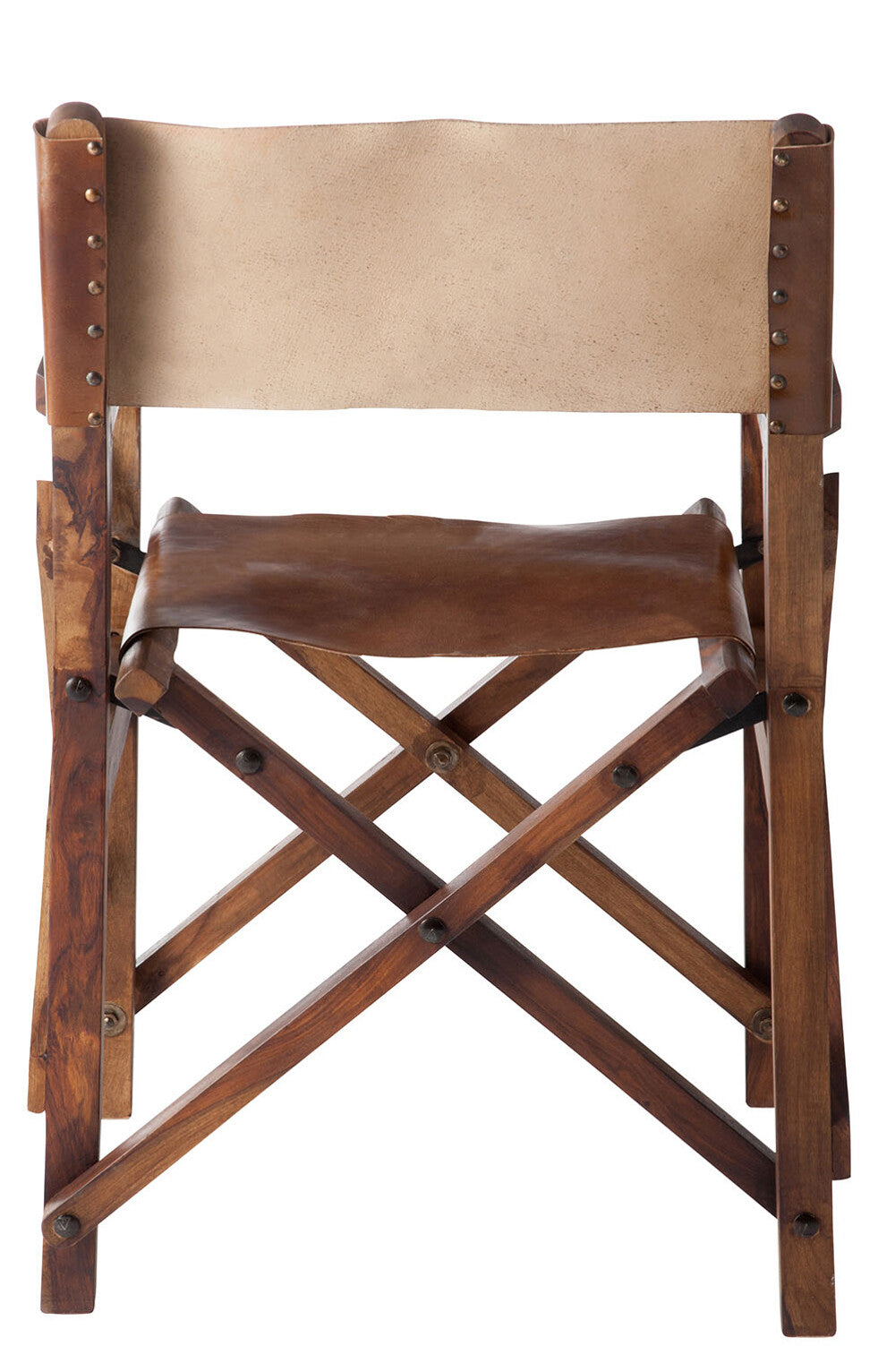 Directe Stoel Opvouwbaar Hout/Leer Cognac Xx