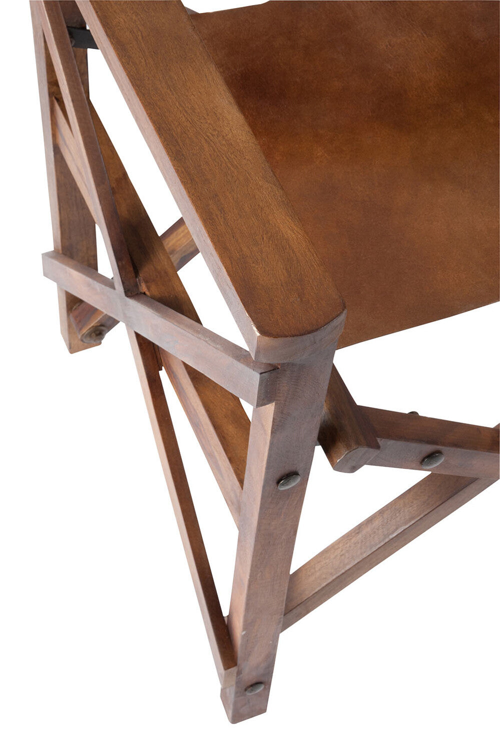 Directe Stoel Opvouwbaar Hout/Leer Cognac Xx