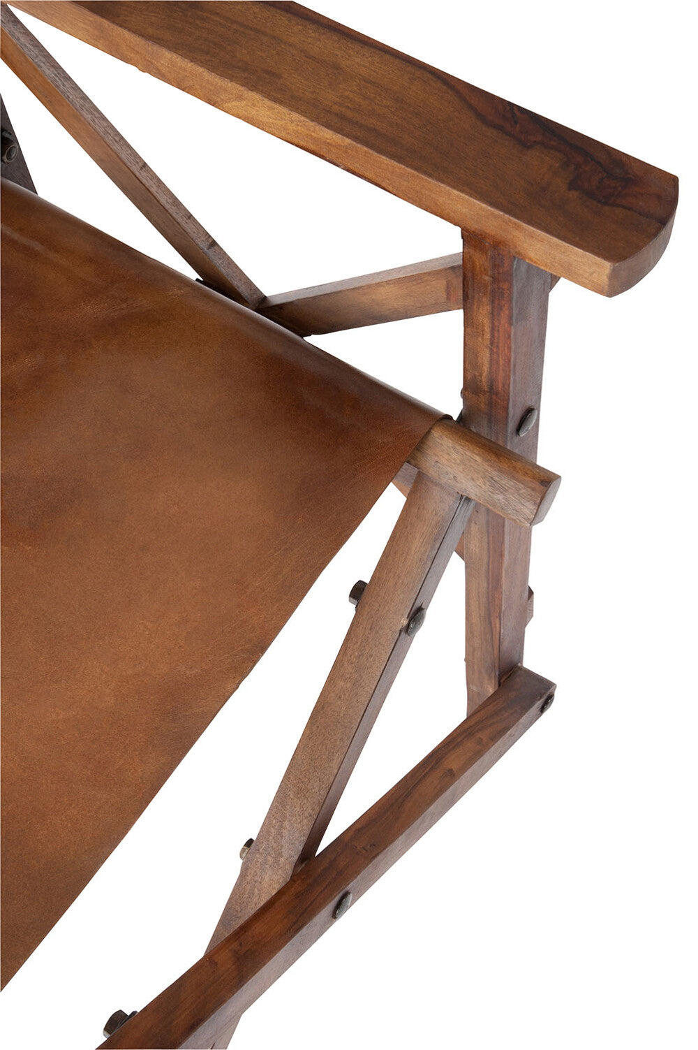 Directe Stoel Opvouwbaar Hout/Leer Cognac Xx