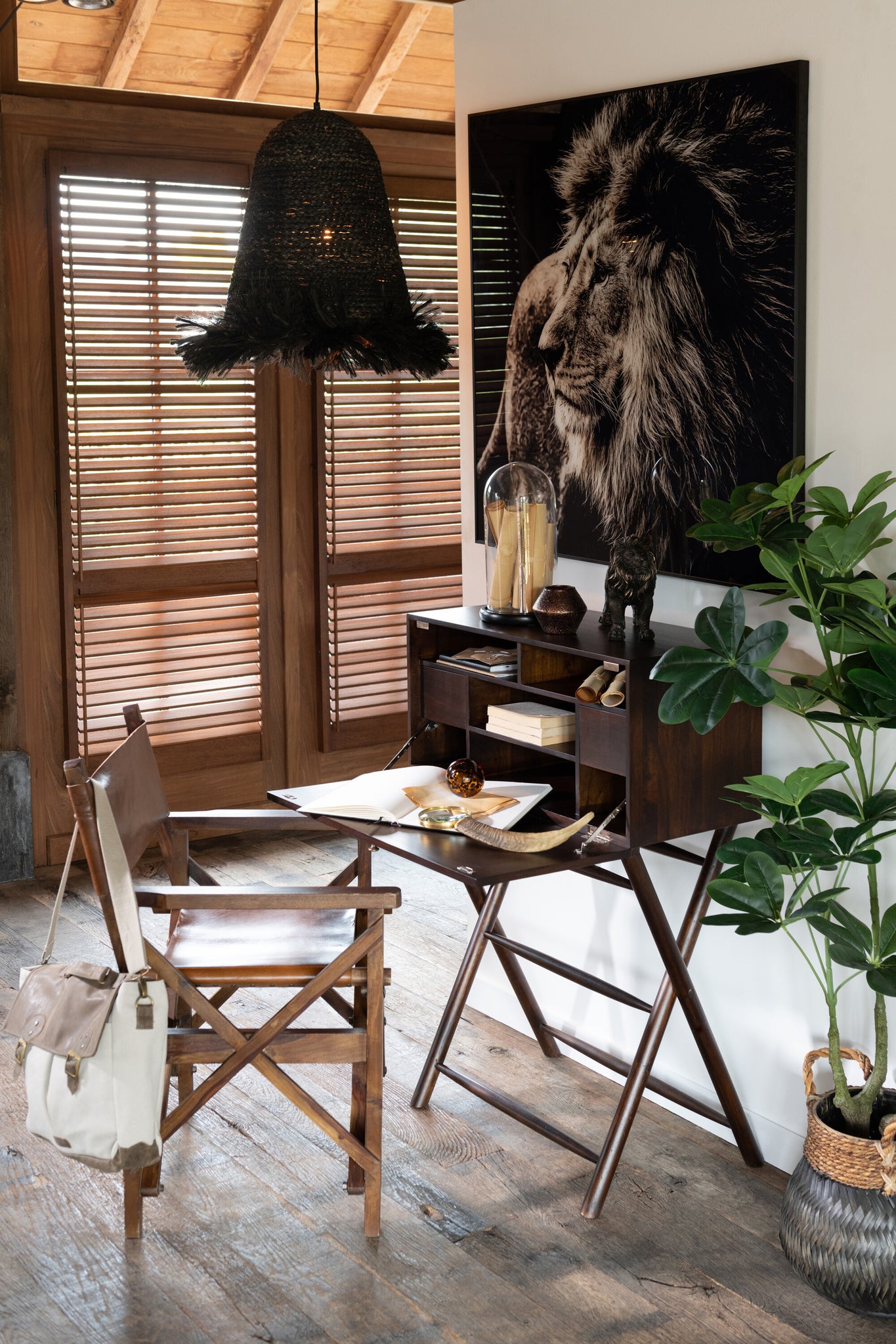 Directe Stoel Opvouwbaar Hout/Leer Cognac Xx