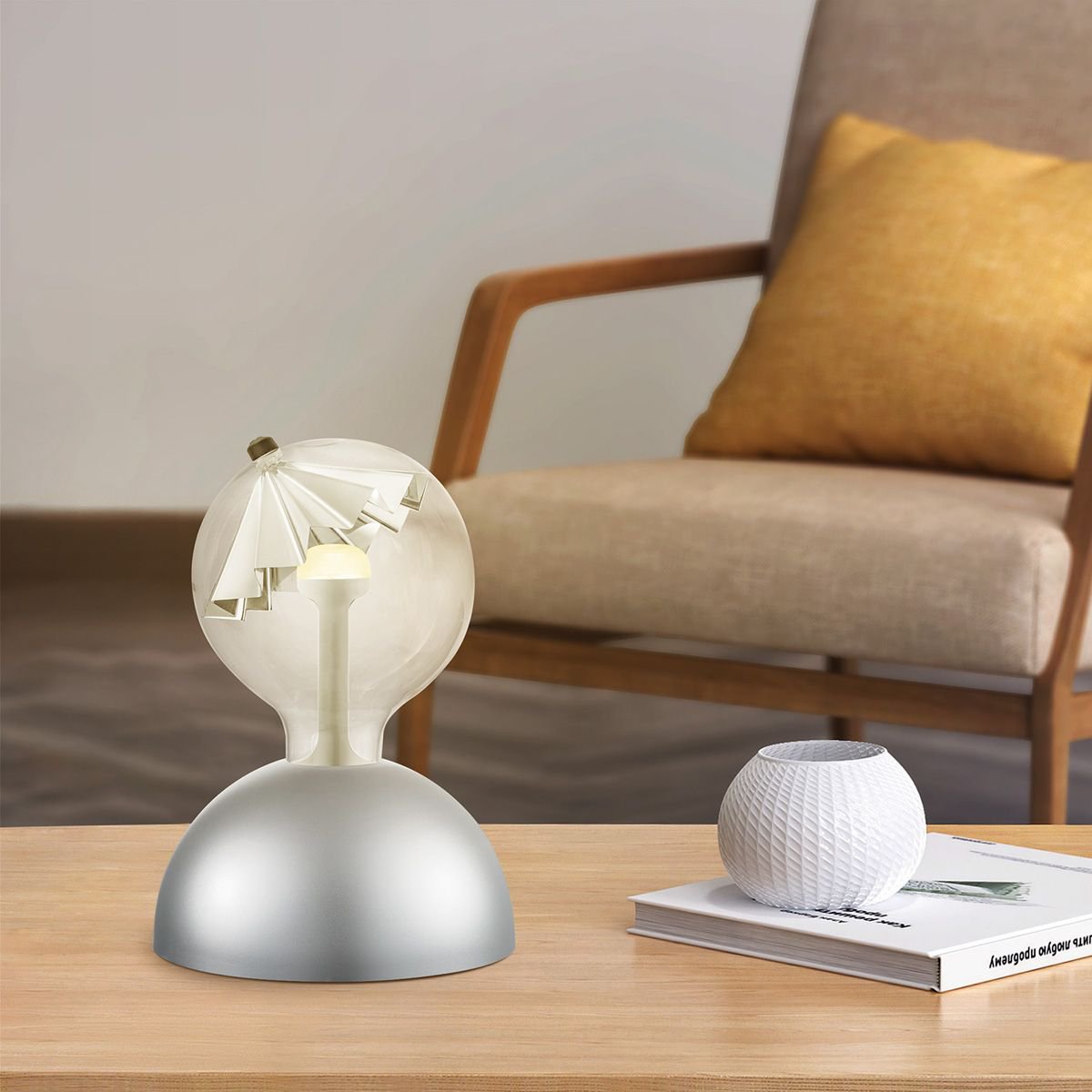 Hanglamp Move Me - Bumb Umbrella 5.5W 2700K zilver-wit