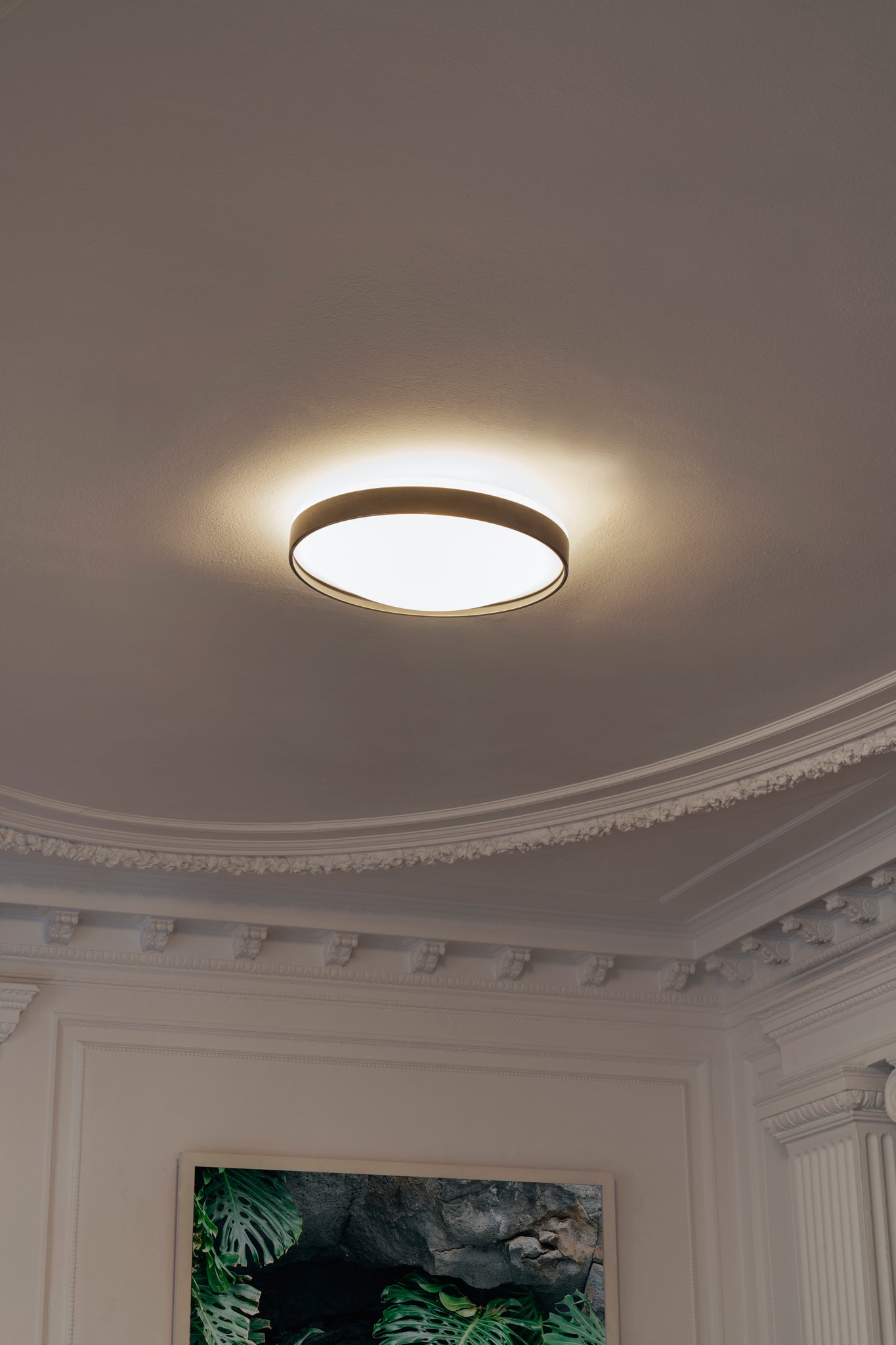 Alina plafondlamp Ø 50 cm 3 x E27 glanzend chroom + zwart gestructureerd interieur