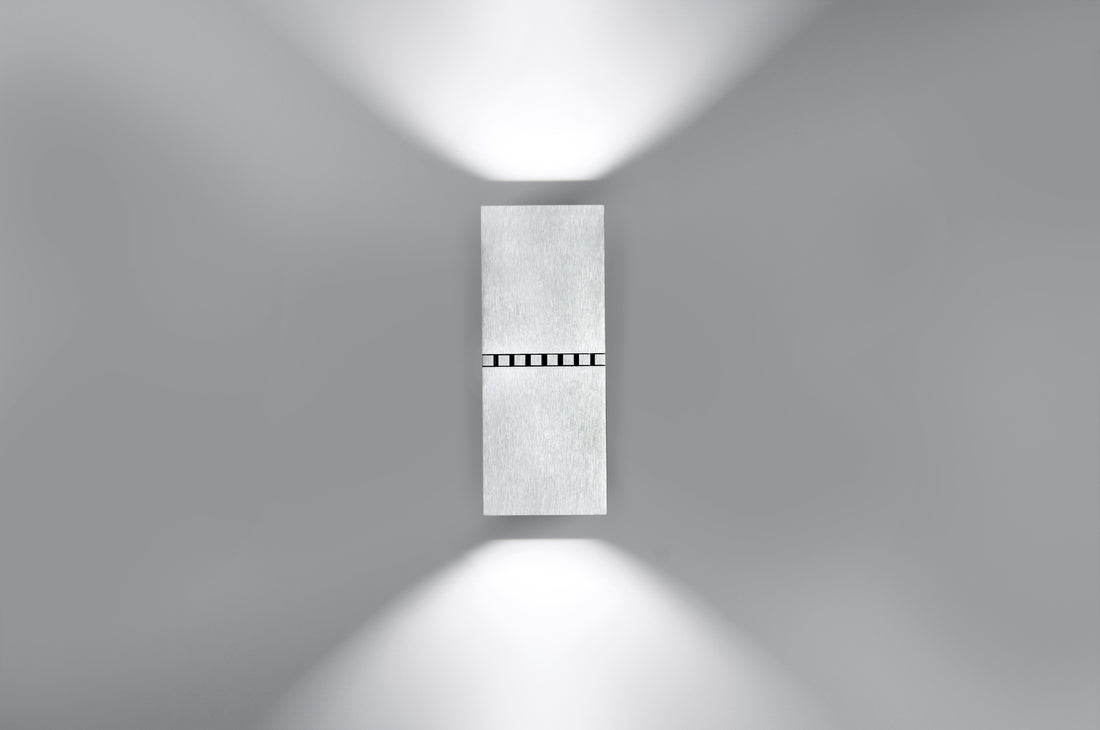 Dau 80 Rechthoekige wandlamp 2 x LED DOB Geborsteld aluminium