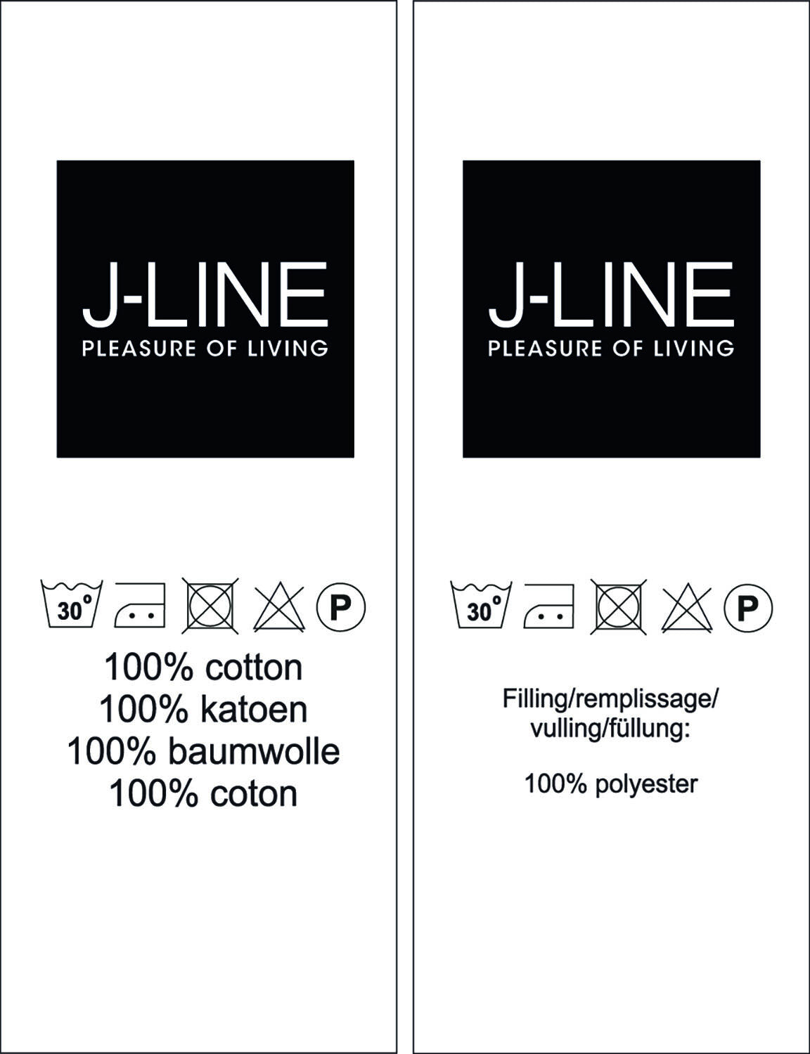 J-Line Kussen Zoom Katoen Wit/Grijs 45X45cm