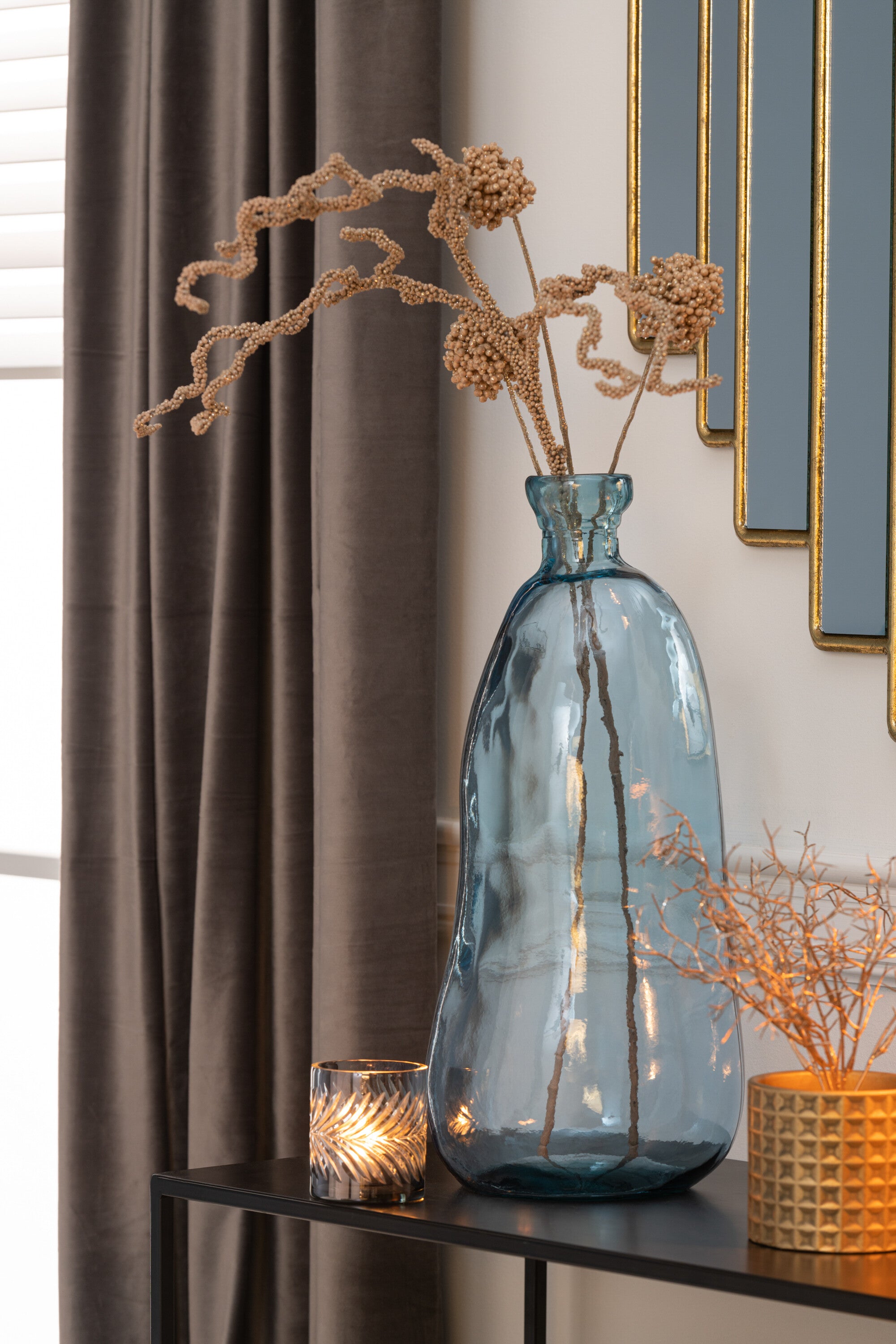 J-Line Tak Kronkel Glitter Plastiek Licht Oranje