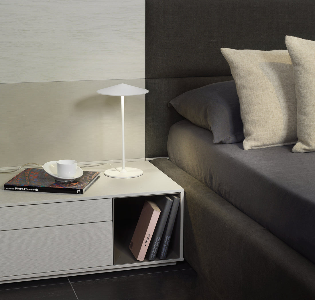 Pla tafellamp LED gestructureerd wit