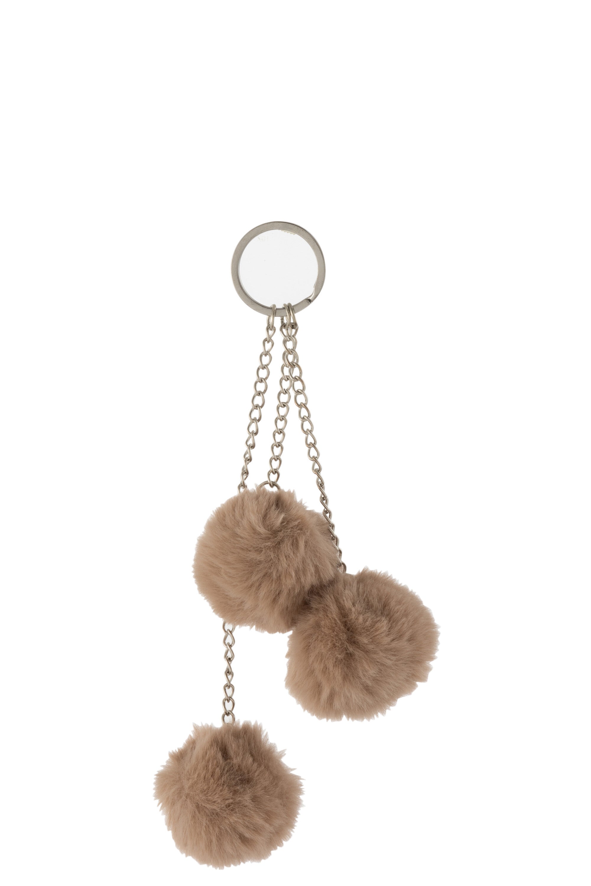 Sleutelhanger 3 Ballen Textiel Beige