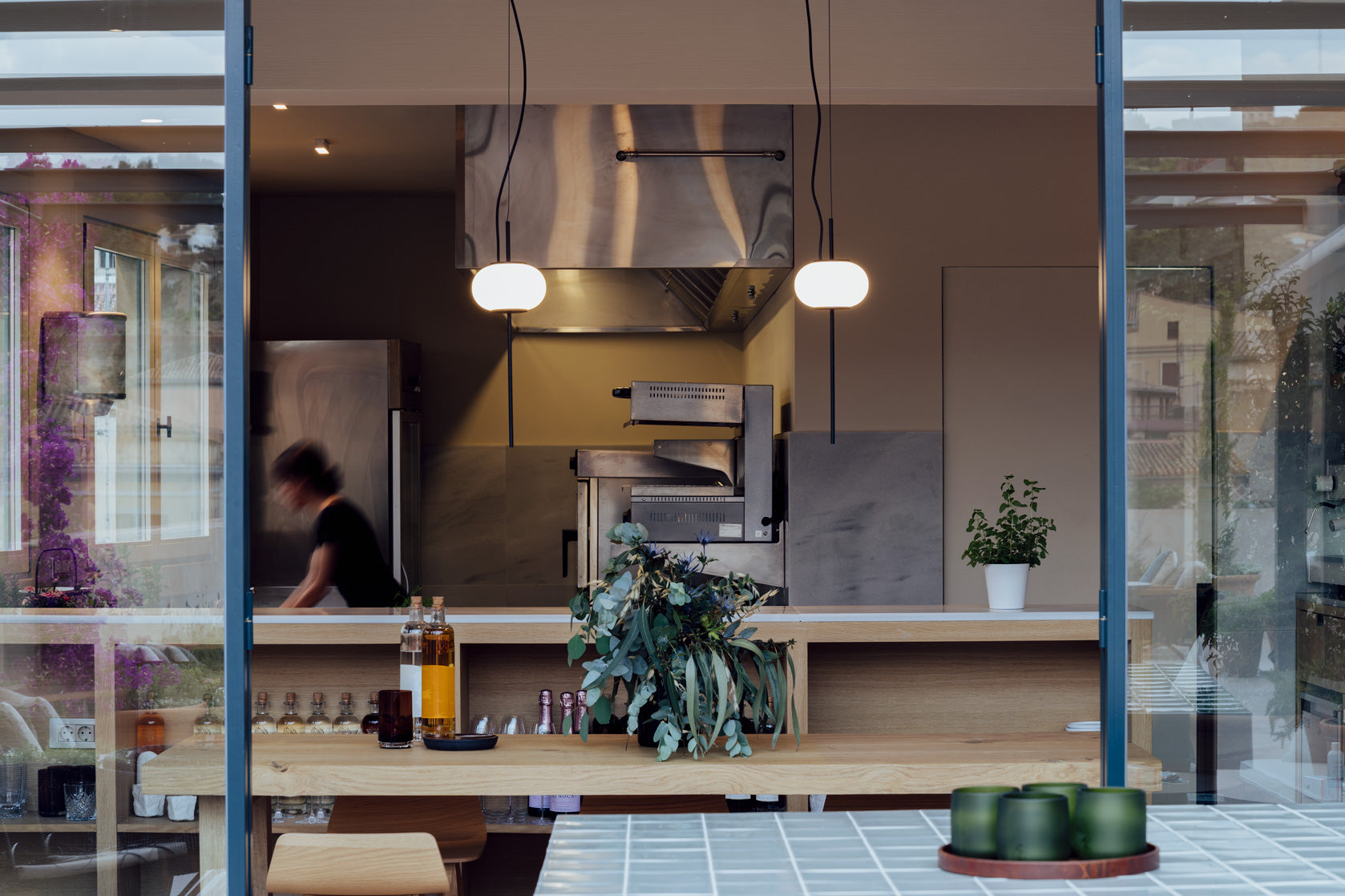 Astros hanglamp 2 x G9, zwart met structuur en baldakijn