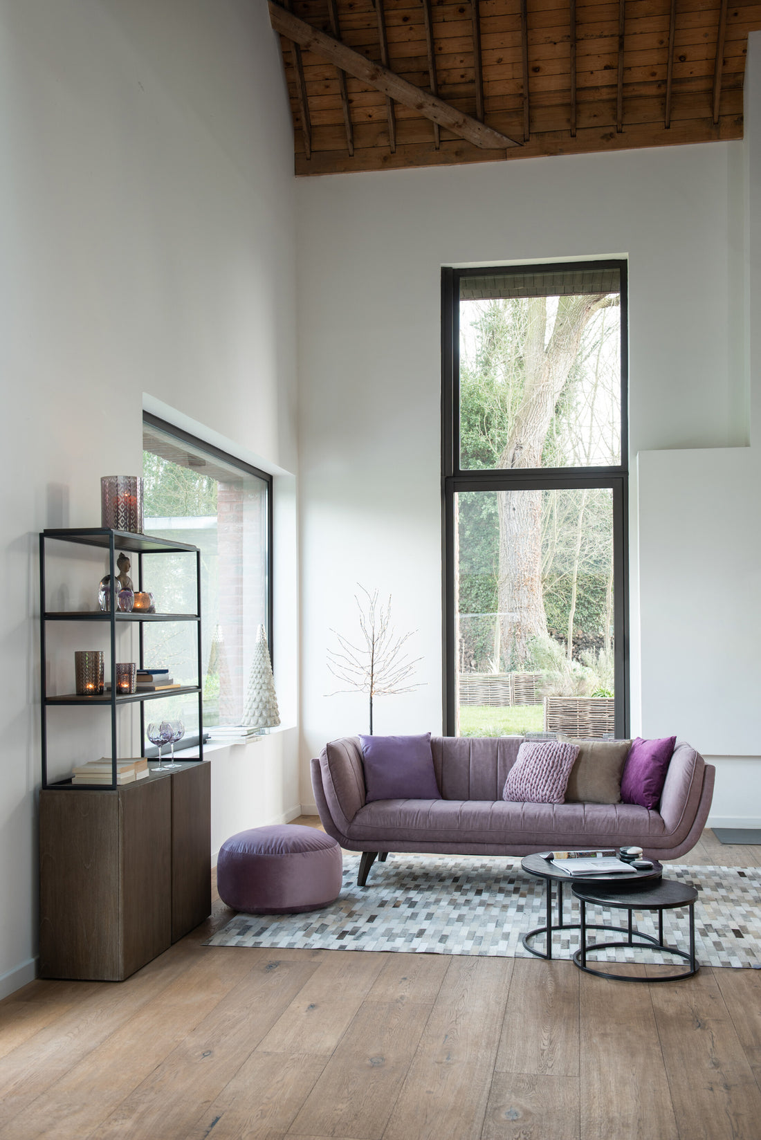 J-Line Kussen Vierkant Velours Grijs