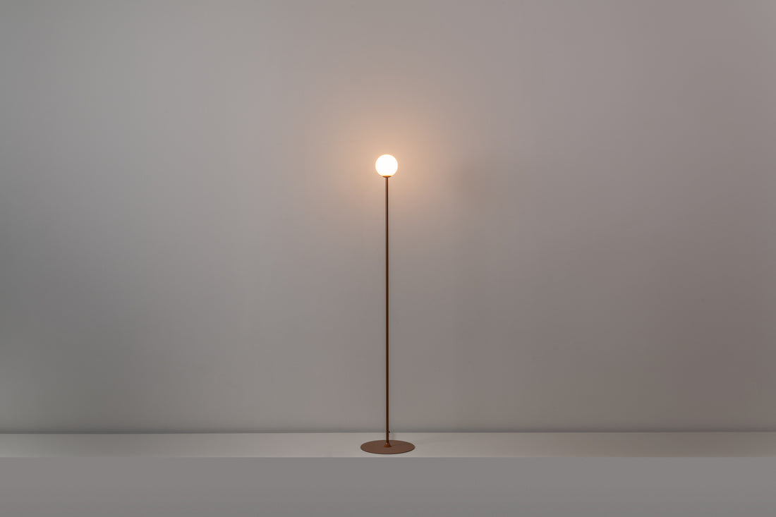 Symphony Vloerlamp G9 H. 160 cm, gestructureerd koper
