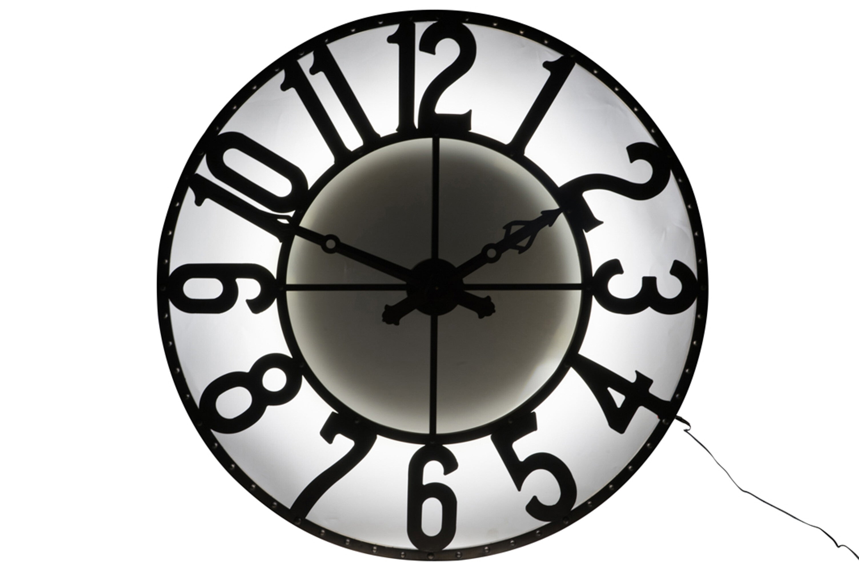 Klok Romeinse cijfers rond smeedijzer bruin klein