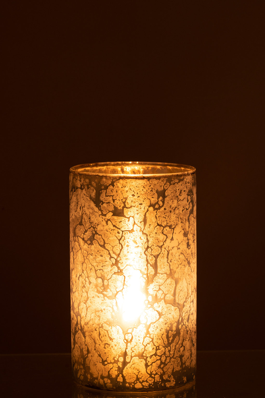 J-Line Theelichthouder Zoe Rond Glas Goud Large