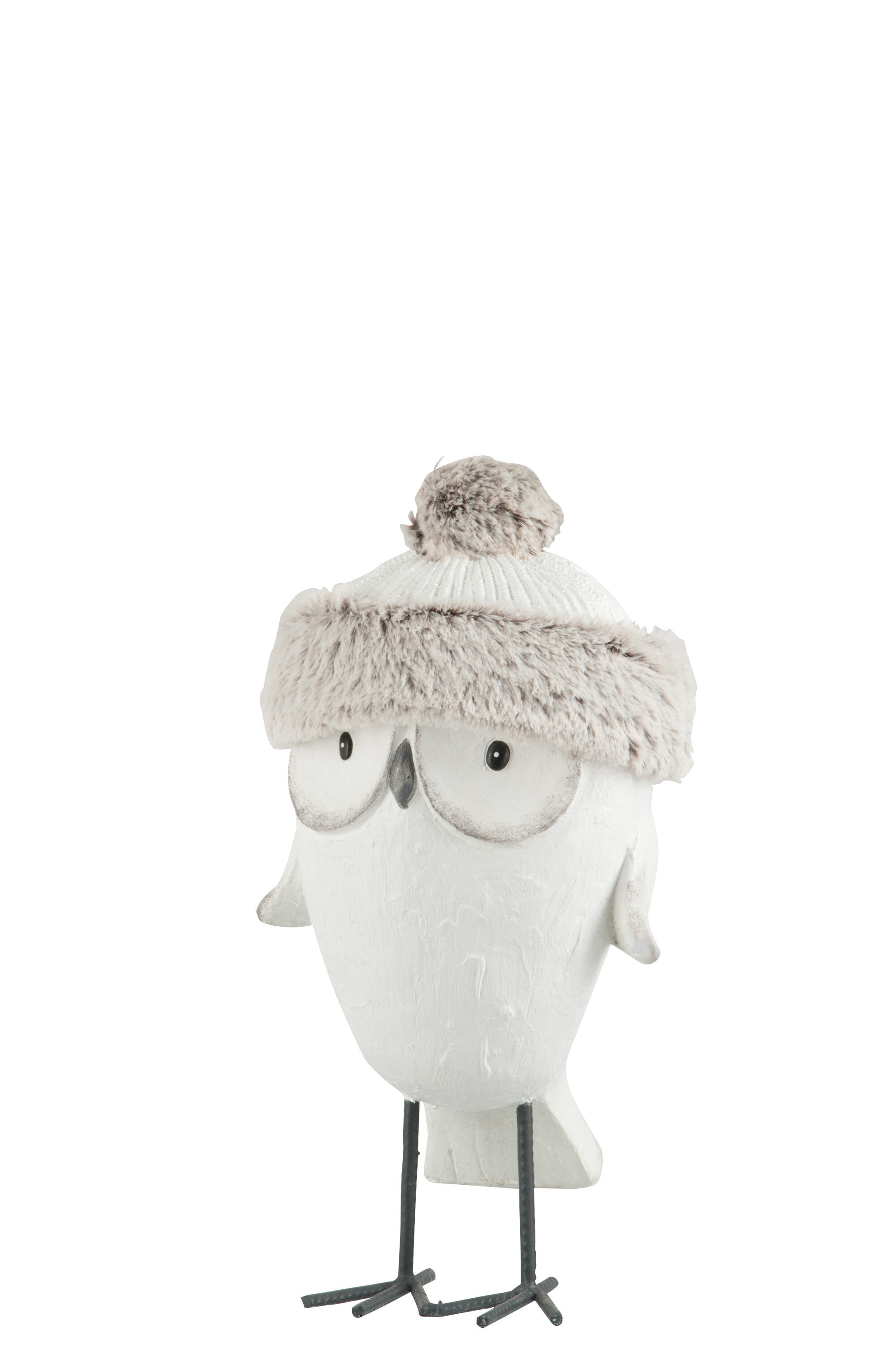 J-Line Uil Muts Winter Magnesia Wit/Grijs Small