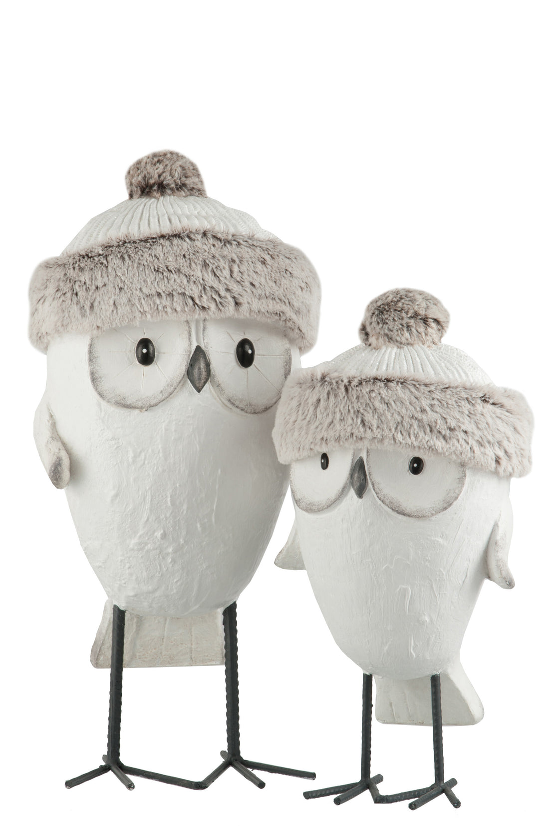 J-Line Uil Muts Winter Magnesia Wit/Grijs Large