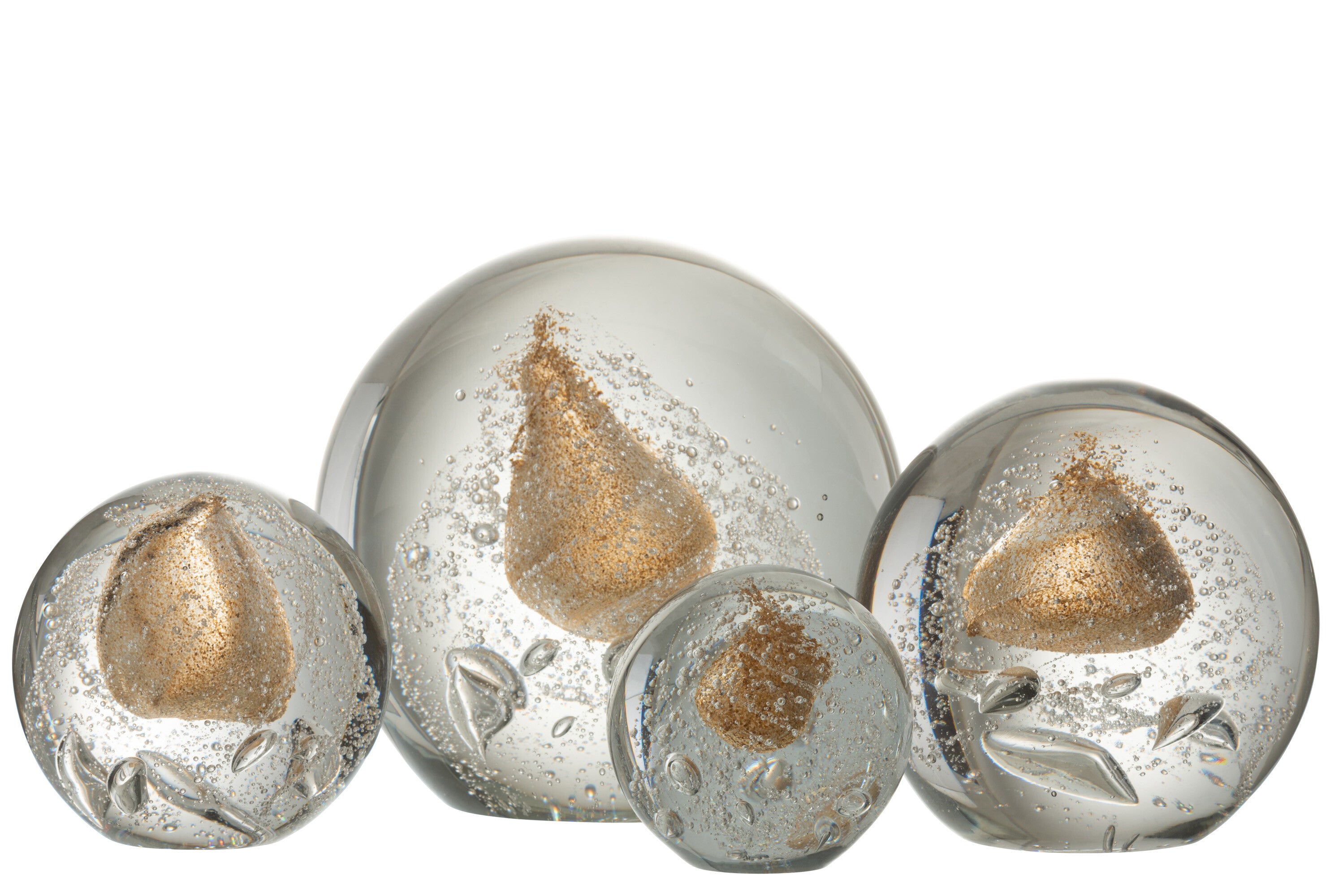 J-Line Presse Papier Bubbel Glas Goud Extralarge