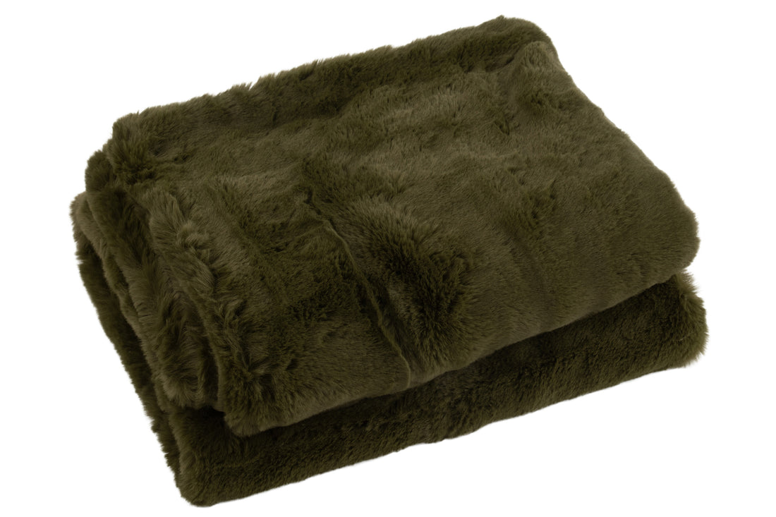 J-Line Plaid Cutie - Fleece Deken – Polyester – 180x130 cm – Groen