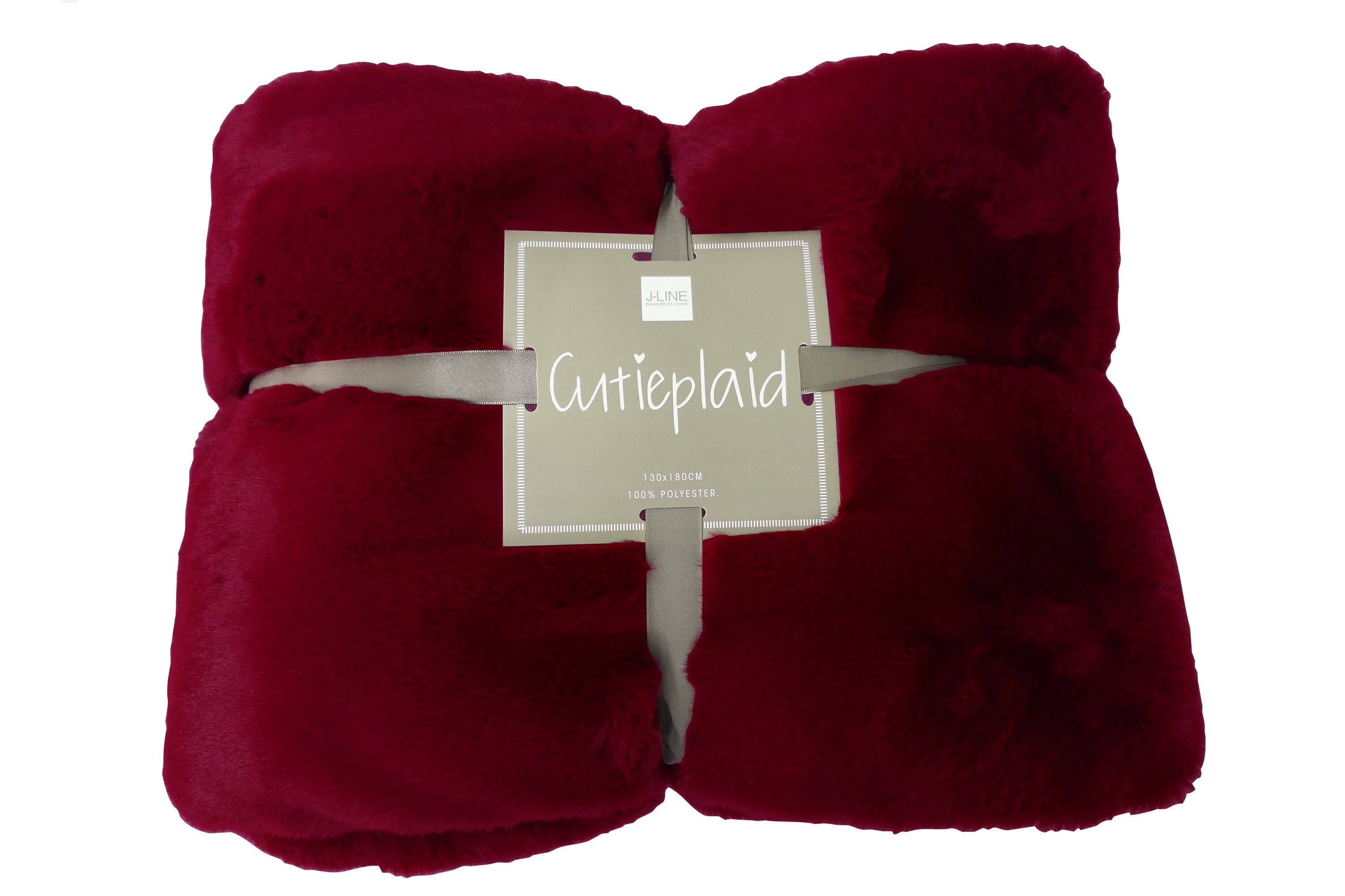 J-Line Plaid Cutie - Fleece Deken – Polyester – 180x130 cm – Rood