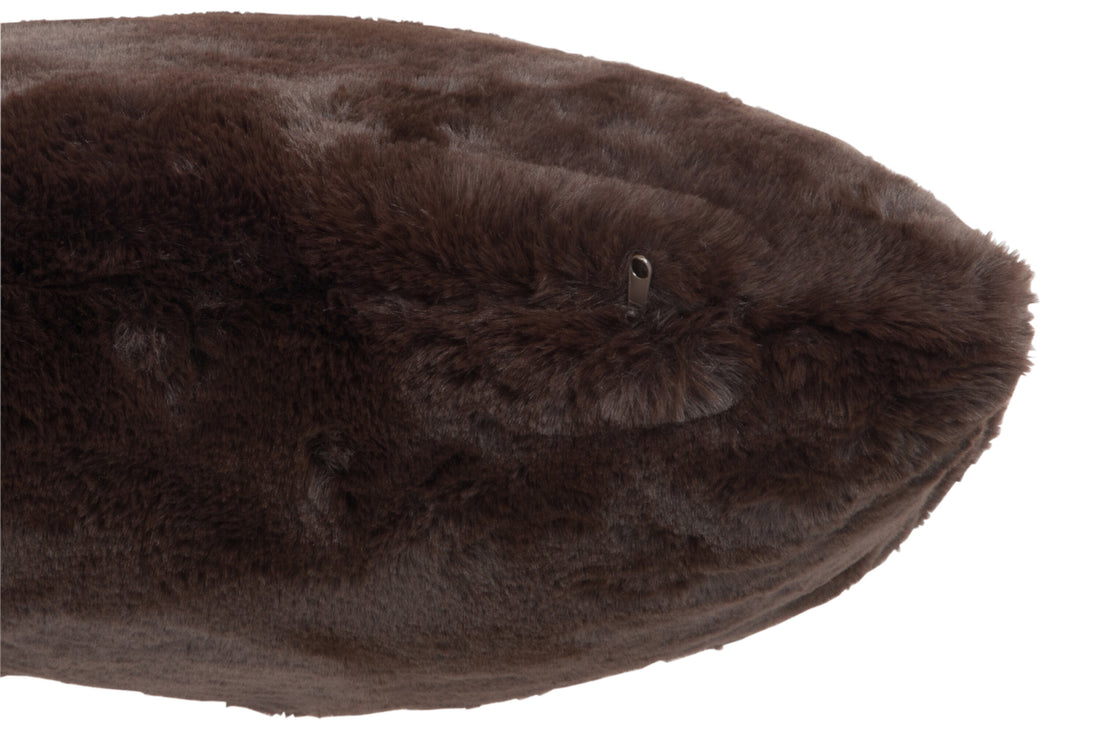J-Line Cutie Sierkussen – Polyester – 45x45 cm – Donkerbruin