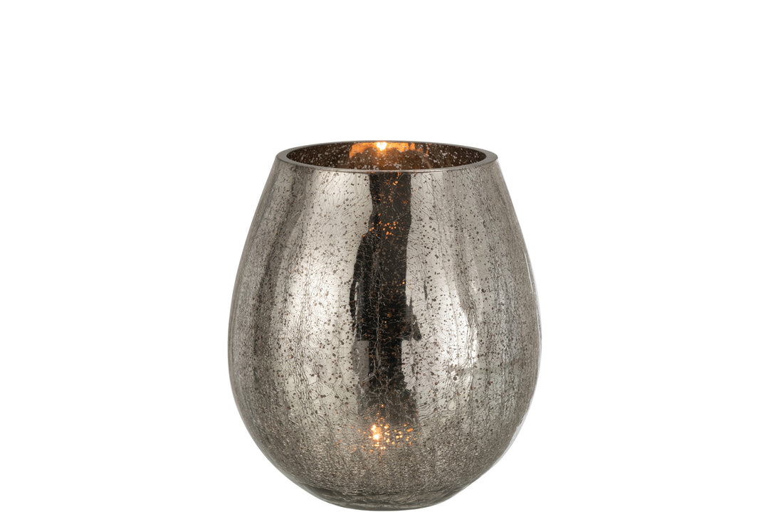 Orkaanlicht Eivormige Craquelure Glazen Grijs Medium